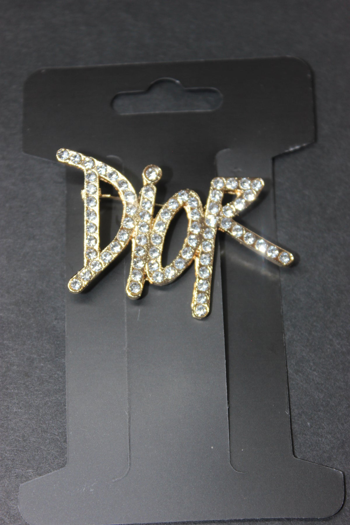 Gold Rhinestone Brooch Pin