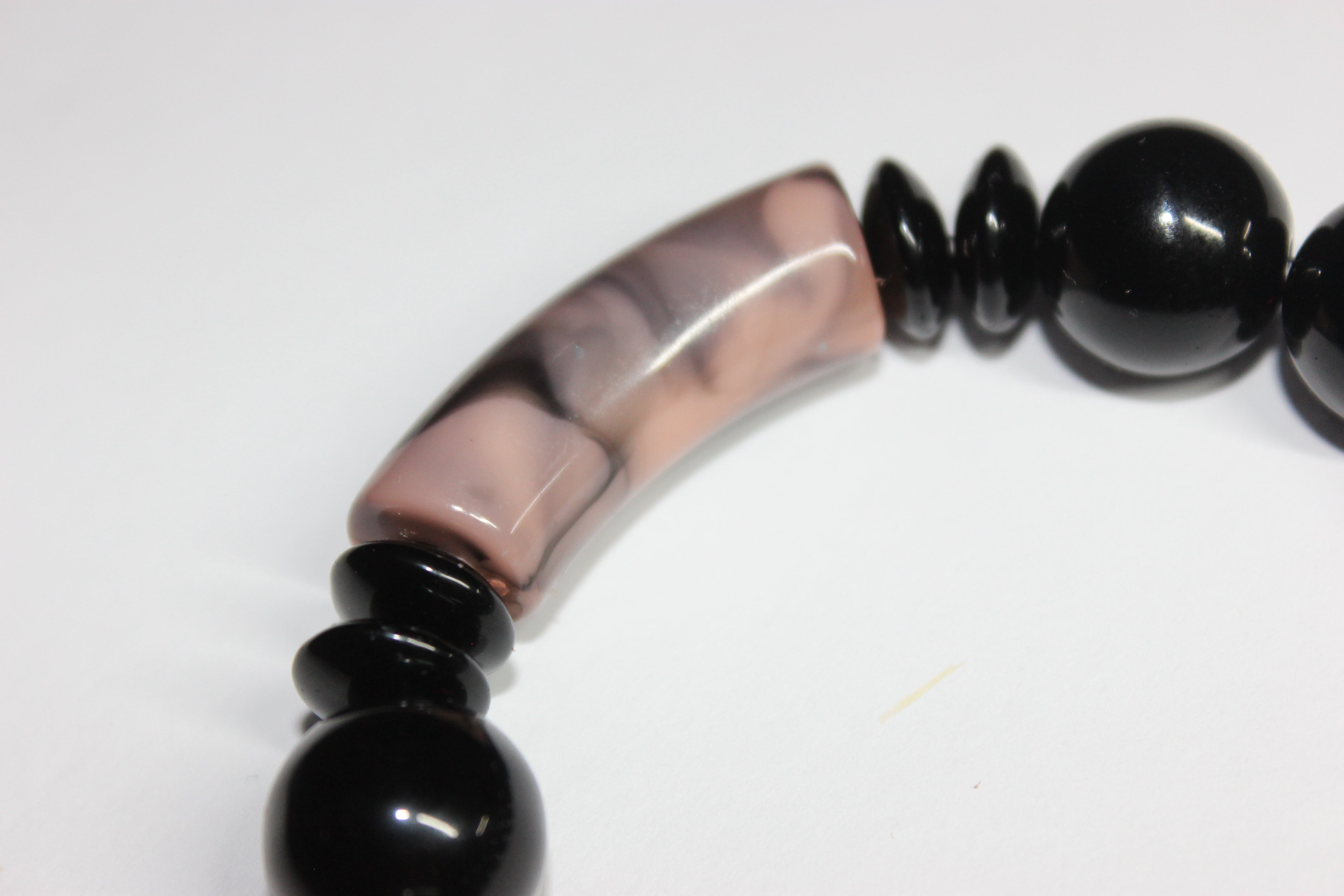 Black & Marble Beaded Bracelet