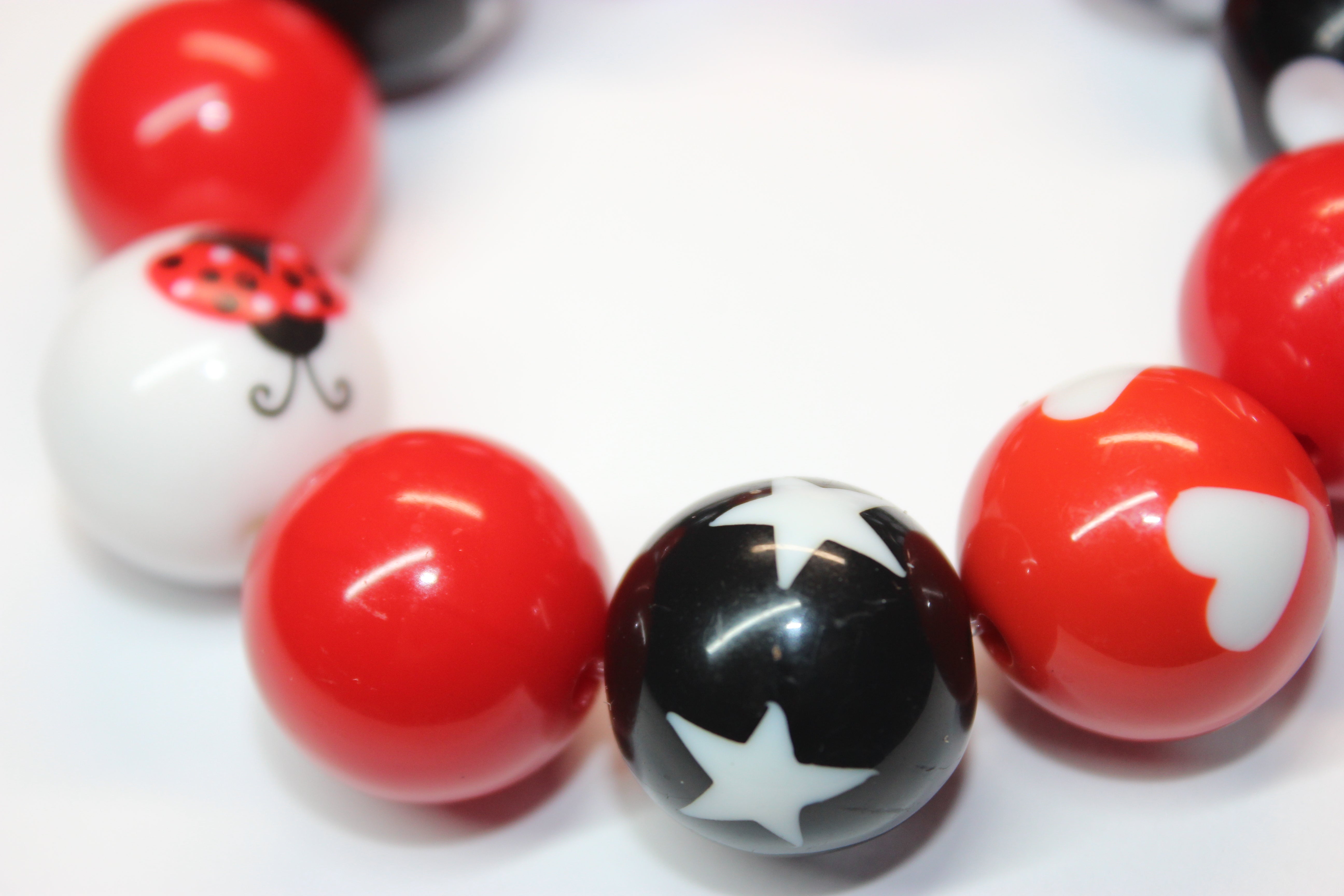 Red Black & White Ladybug Bracelet