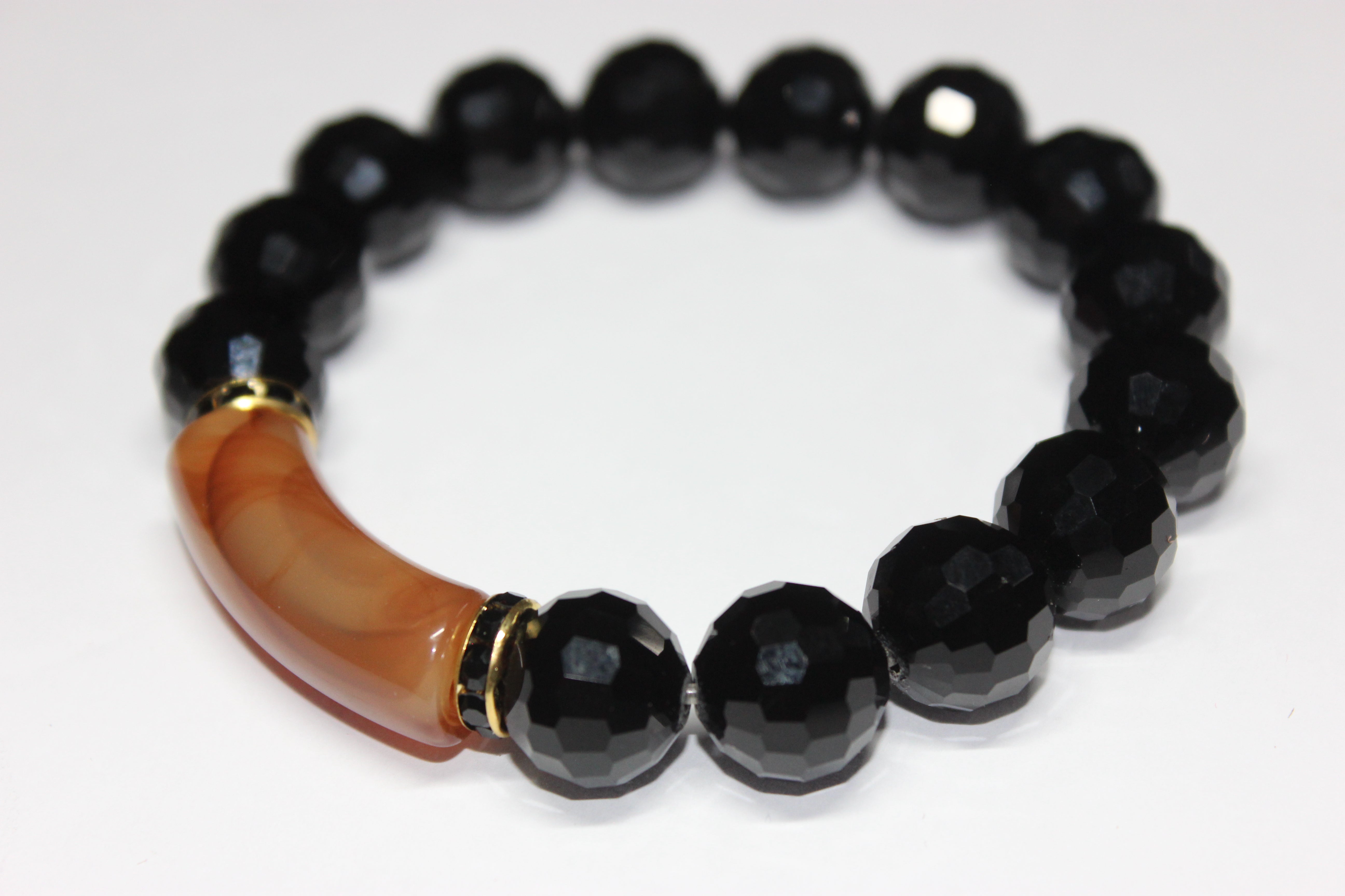Black Ice Topaz & Gold Bracelet