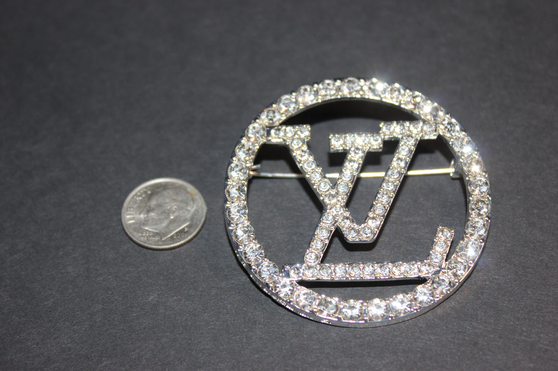 Silver Rhinestone Brooch Pin