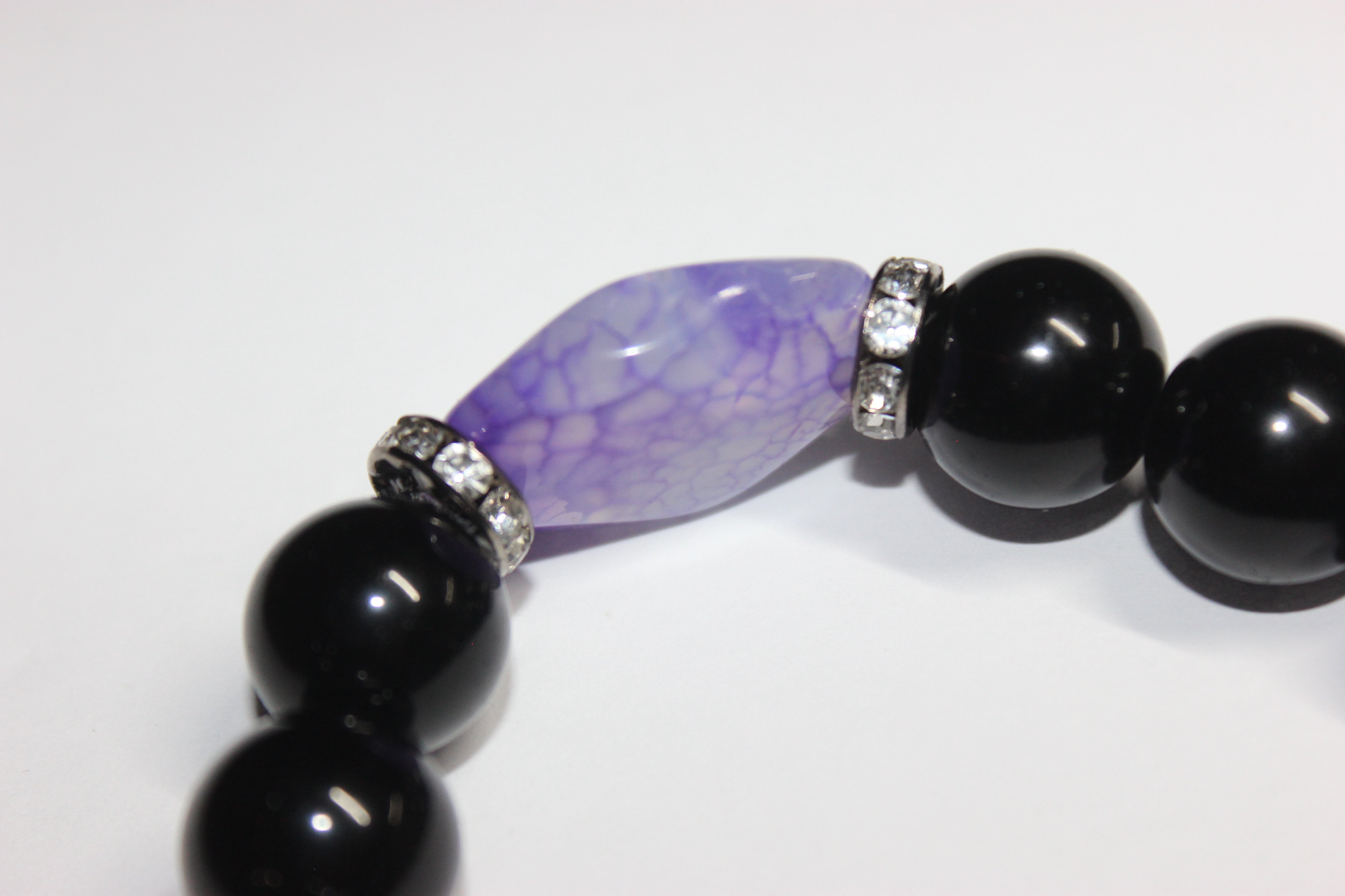 Black & Purple Beaded Bracelet
