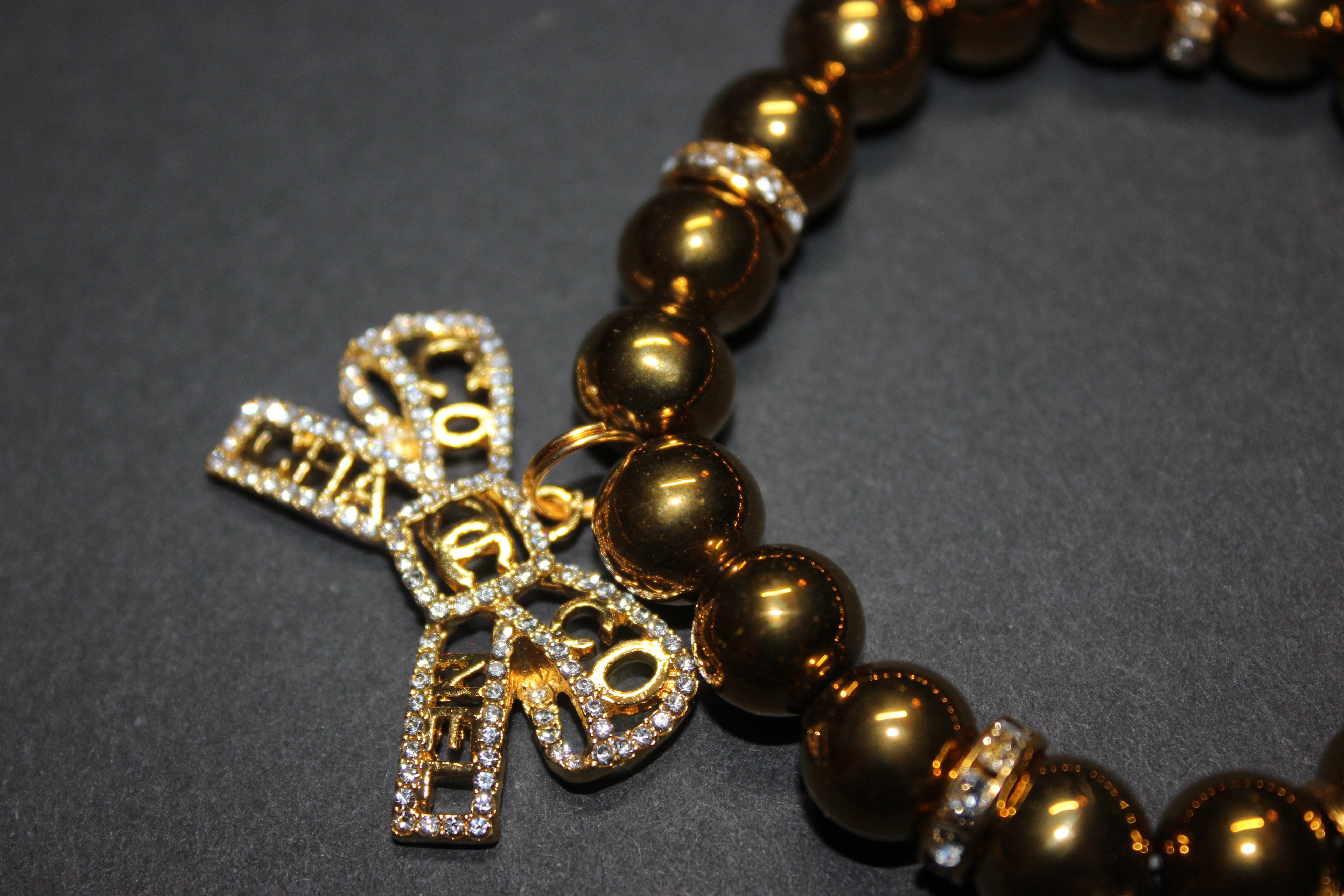 Gold Gemstone Charm Bracelet (1)