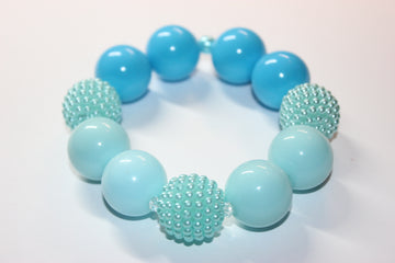 Shades Of Aquamarine Large Beaded Bracelet