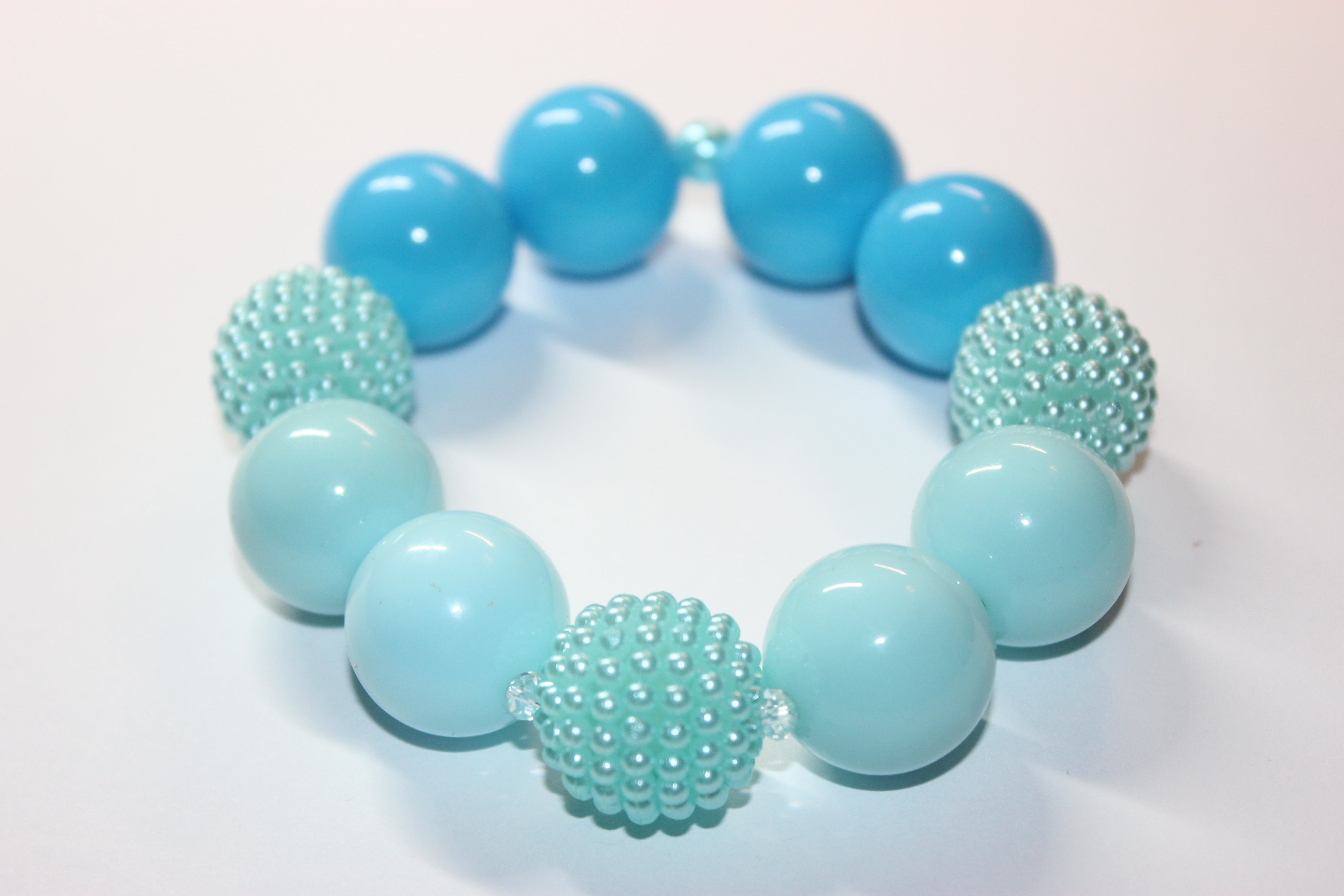 Shades Of Aquamarine Large Beaded Bracelet