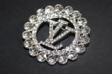 Silver Rhinestone Brooch Pin