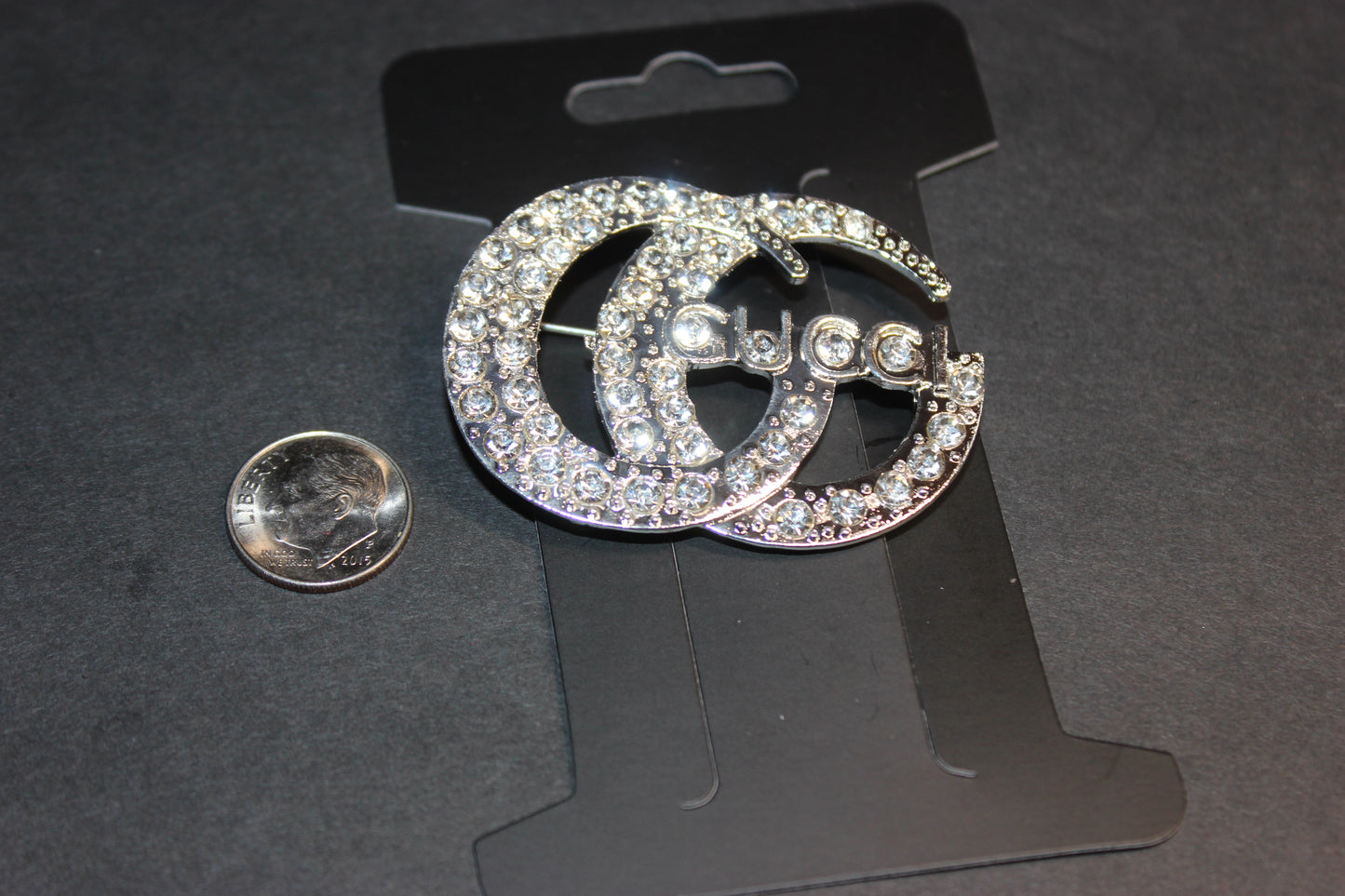 Rhinestone Silver Brooch Pin