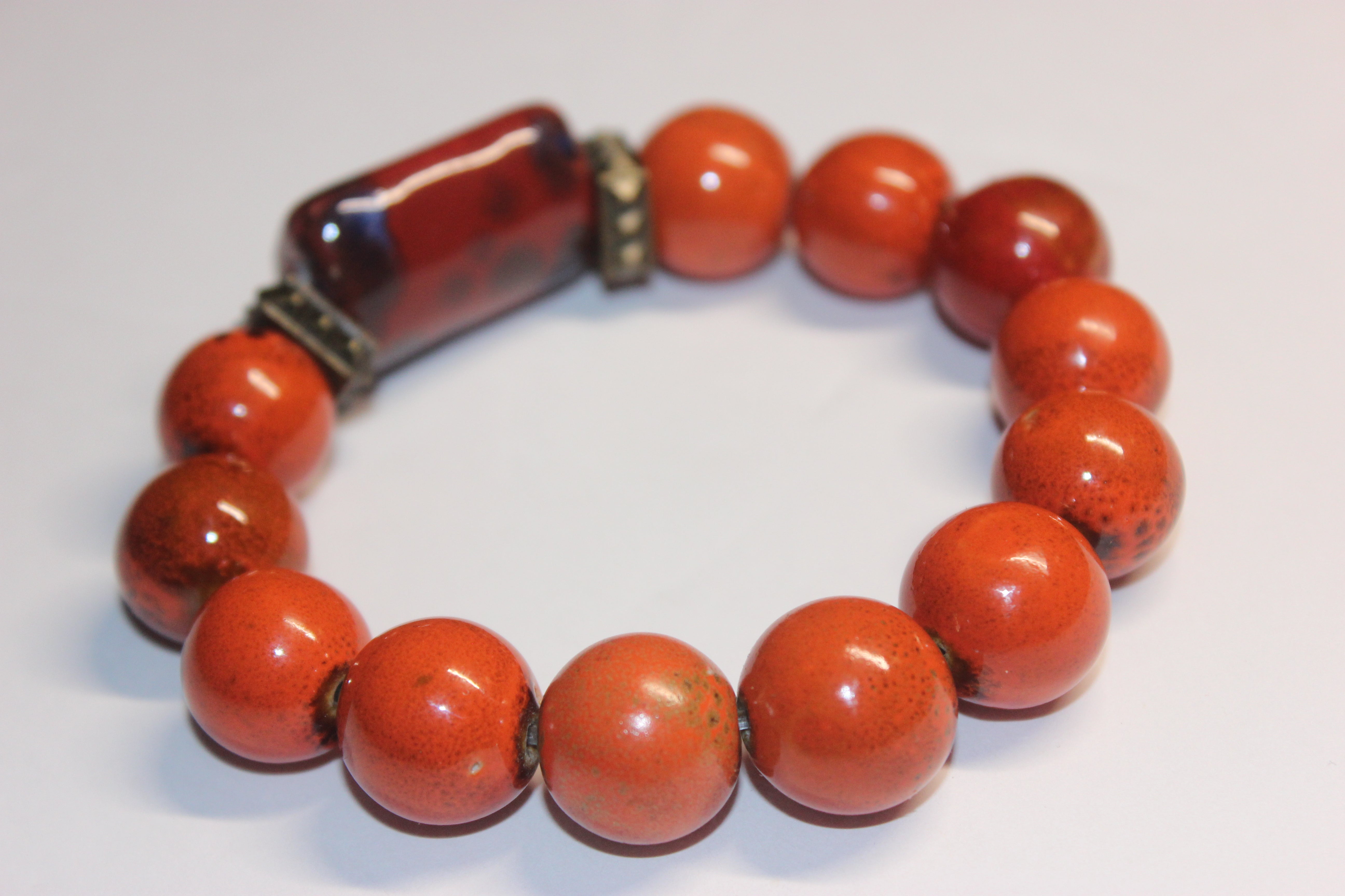 Shades Of Orange Gemstone Bracelet