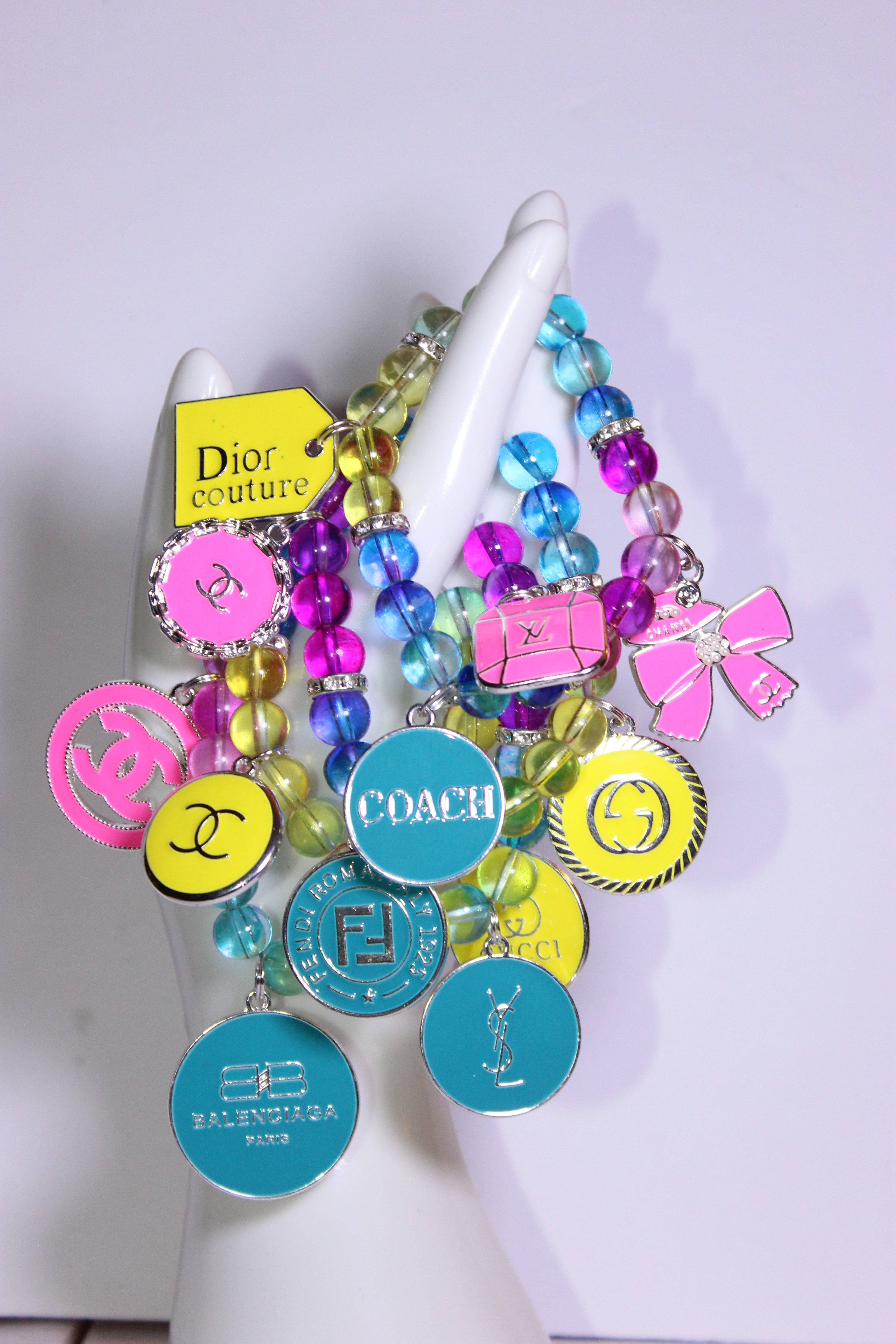 Venadini Collection w/ Silver 4 Piece Charm Bracelet Set