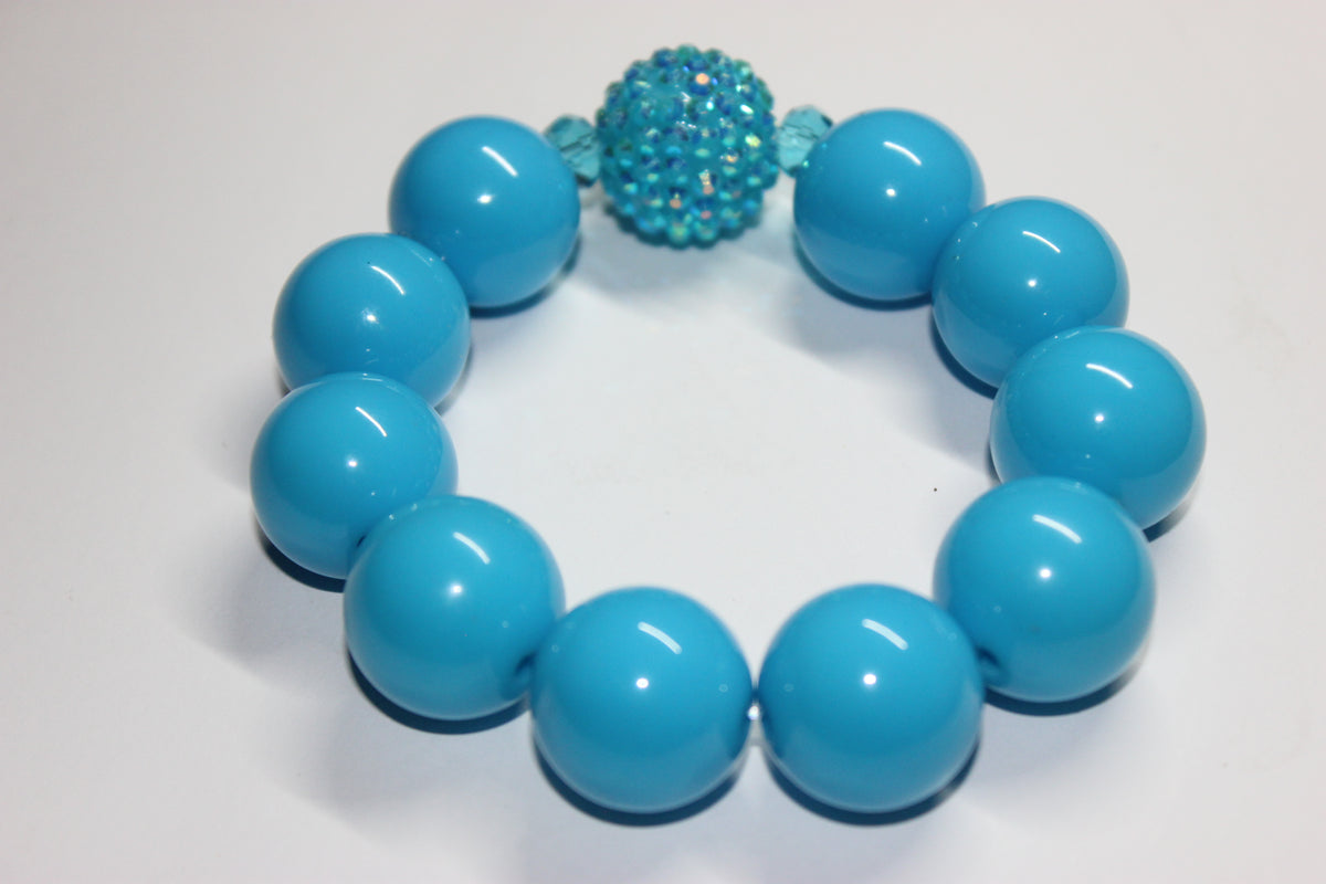 Shades Of Aquamarine Large Beaded Bracelet