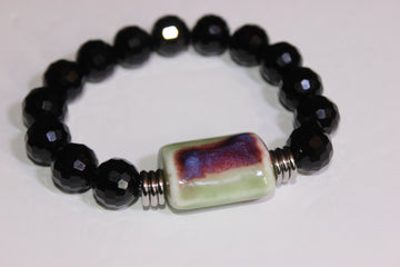 Black Ice Signature Bracelet With Earth Tone Gemstone