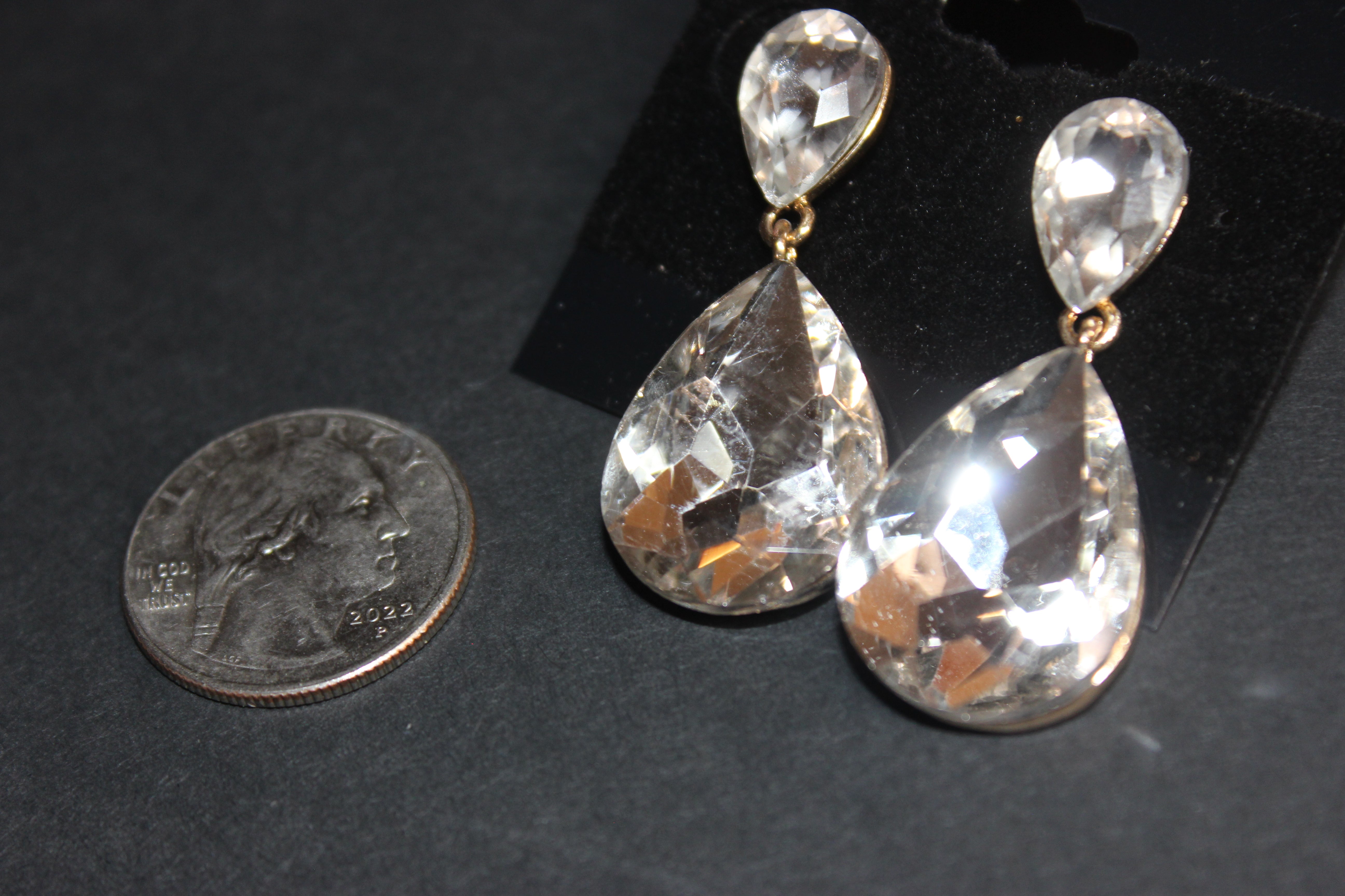 Clear Crystal Drop Earrings