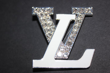 White & Silver Rhinestone Brooch Pin