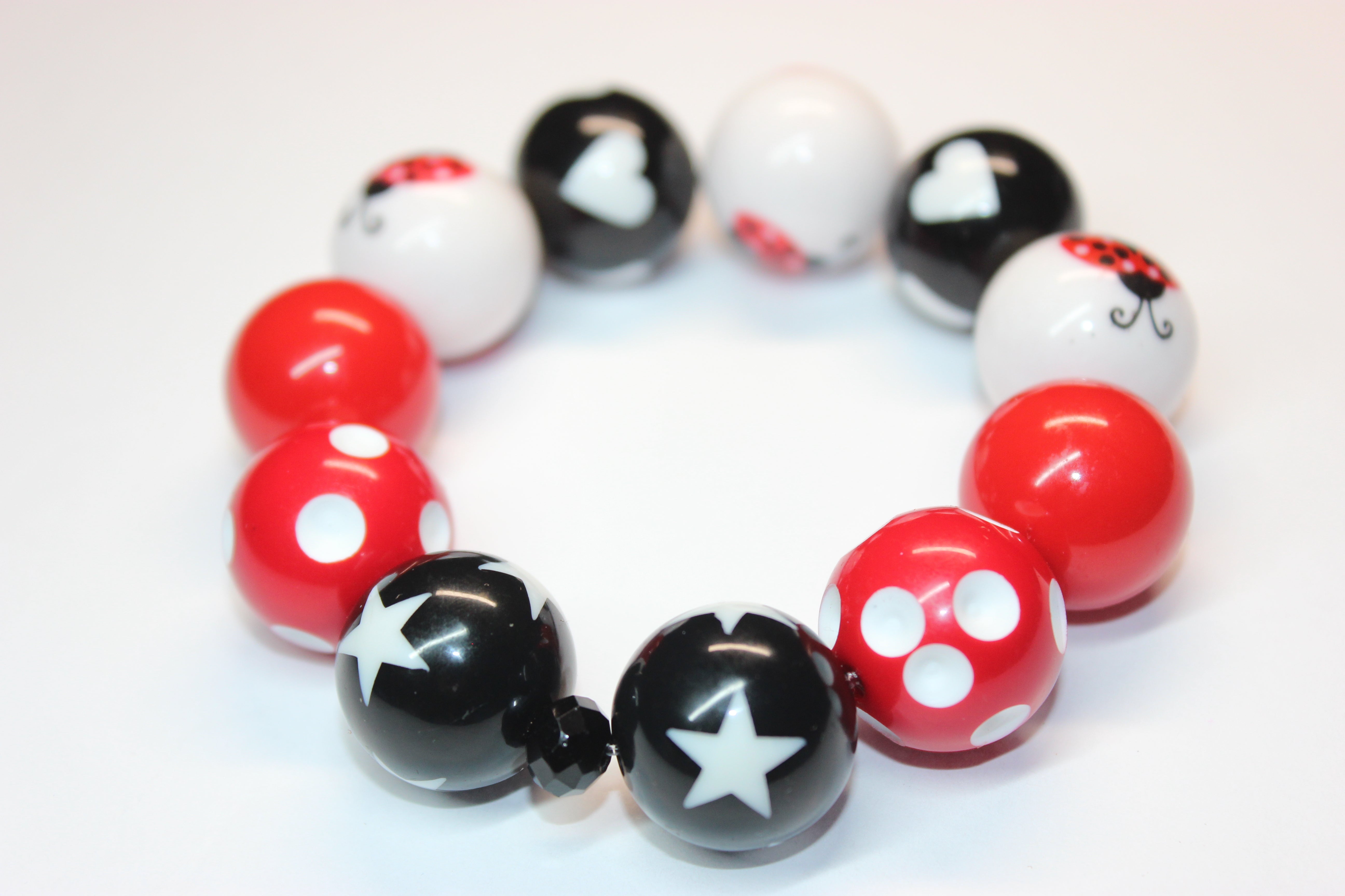 Red White & Black Ladybug Bracelet