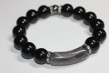 Black & Grey Beaded Bracelet