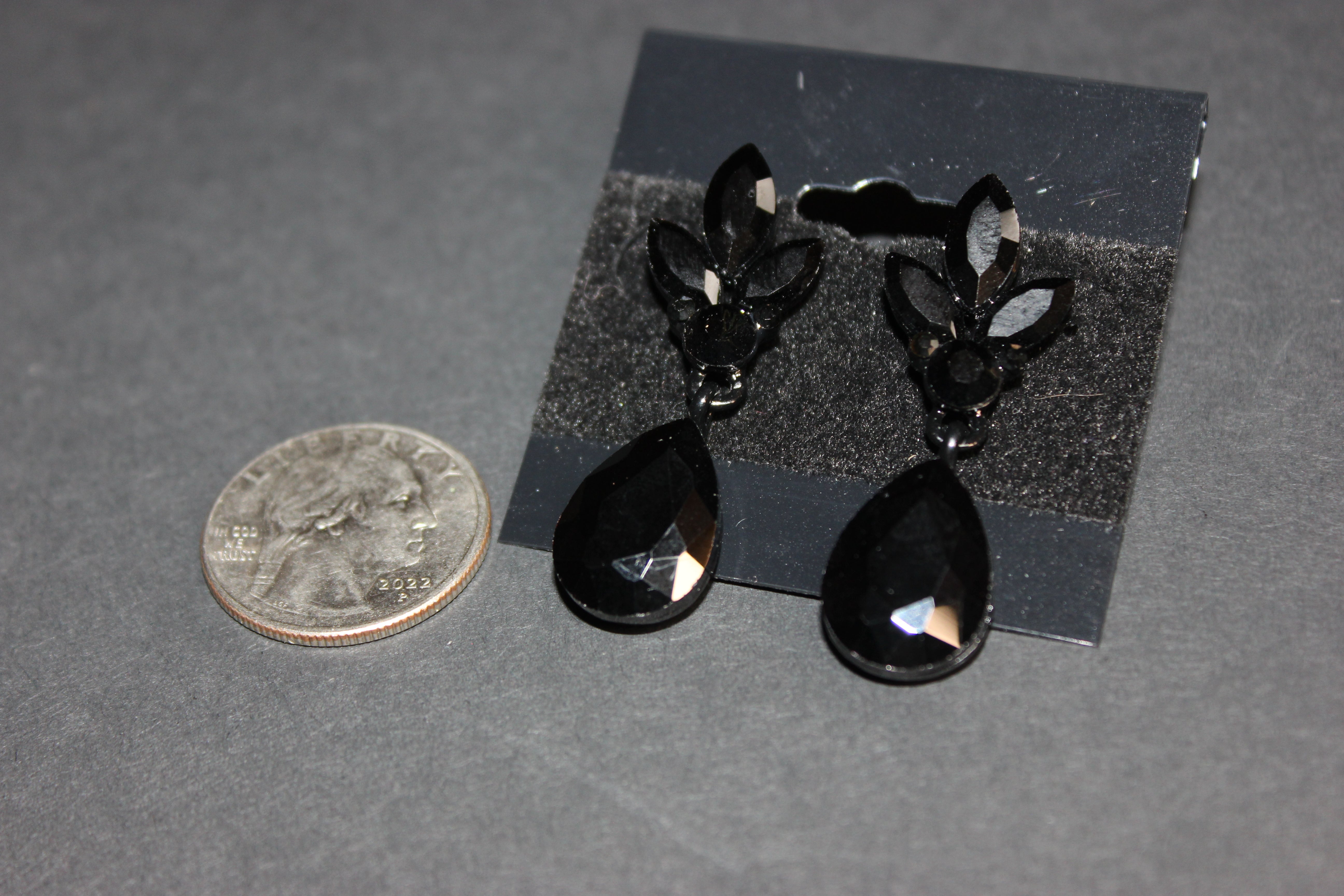 Black On Black Drop Earrings
