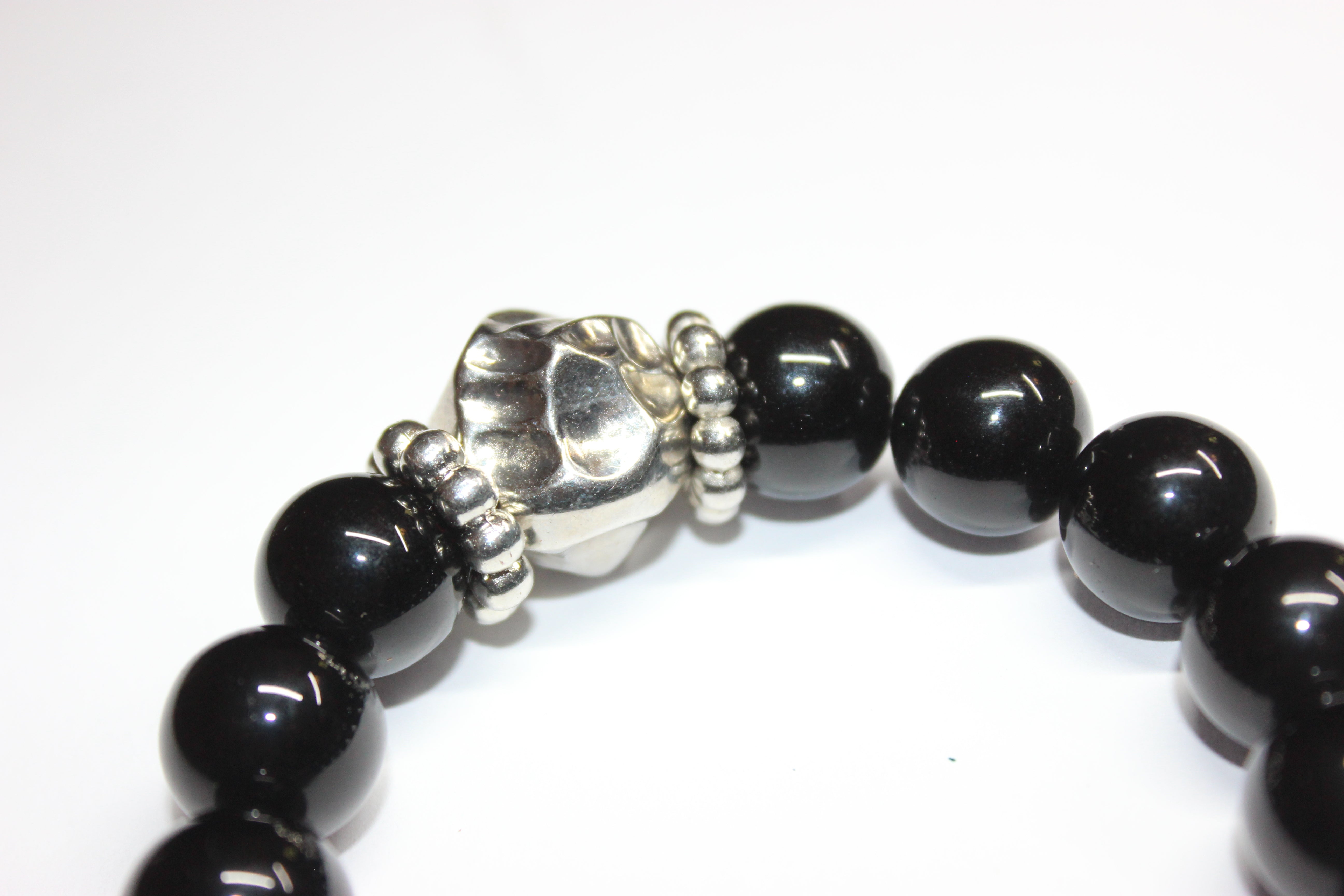 Black & Silver Beaded Bracelet