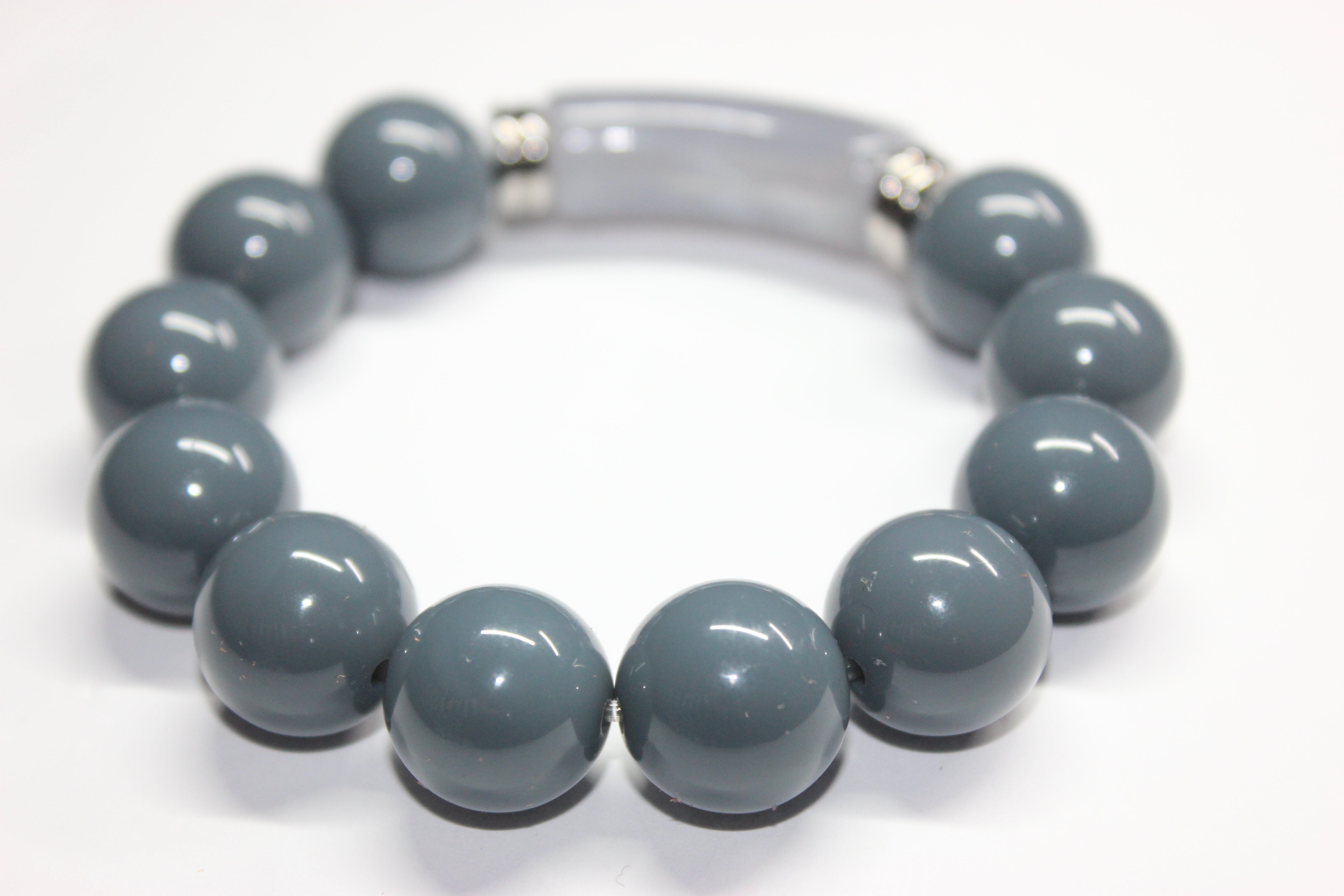Shades Of Gray & Silver Beaded Bracelet