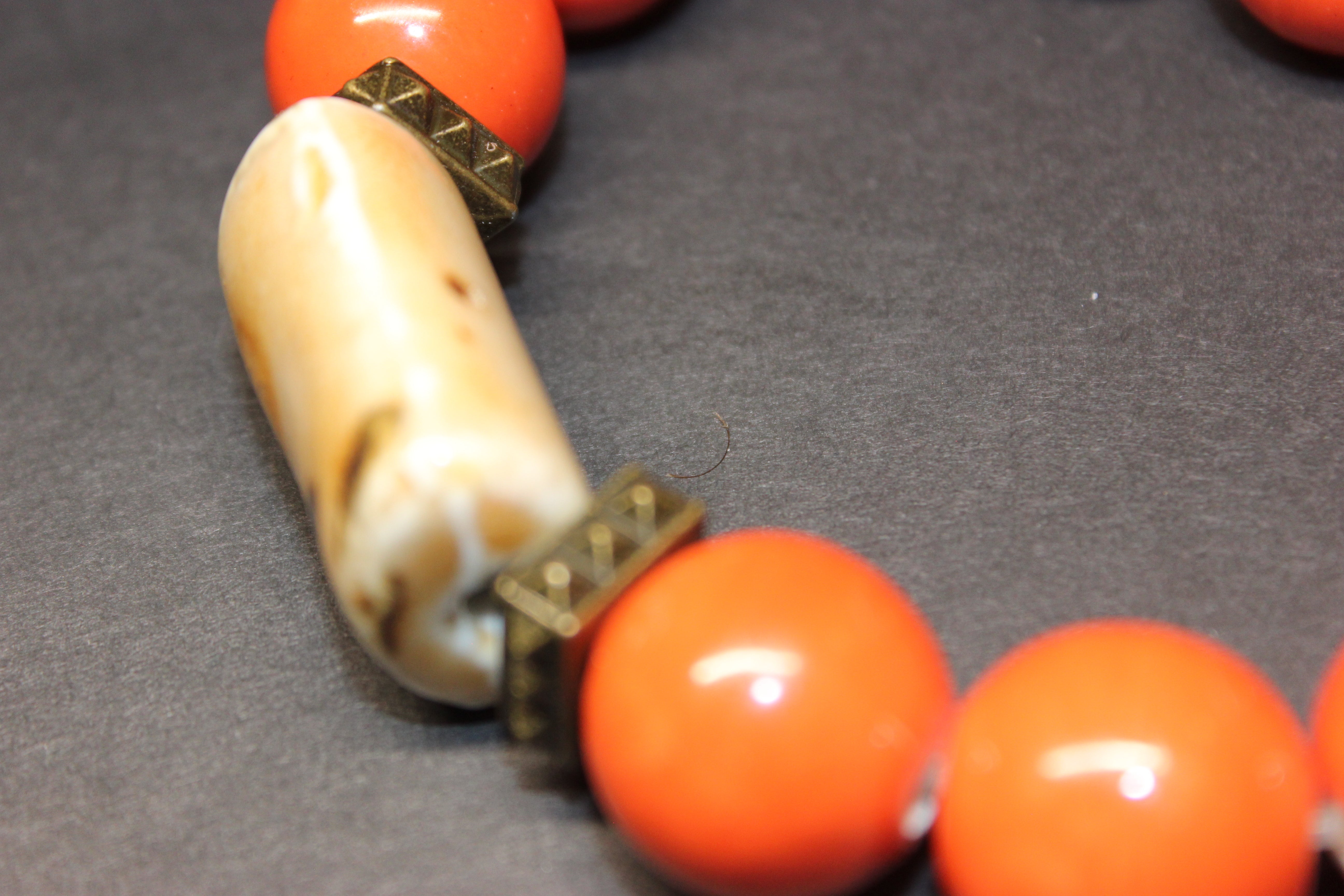 Orange & Tan Gemstone Bracelet