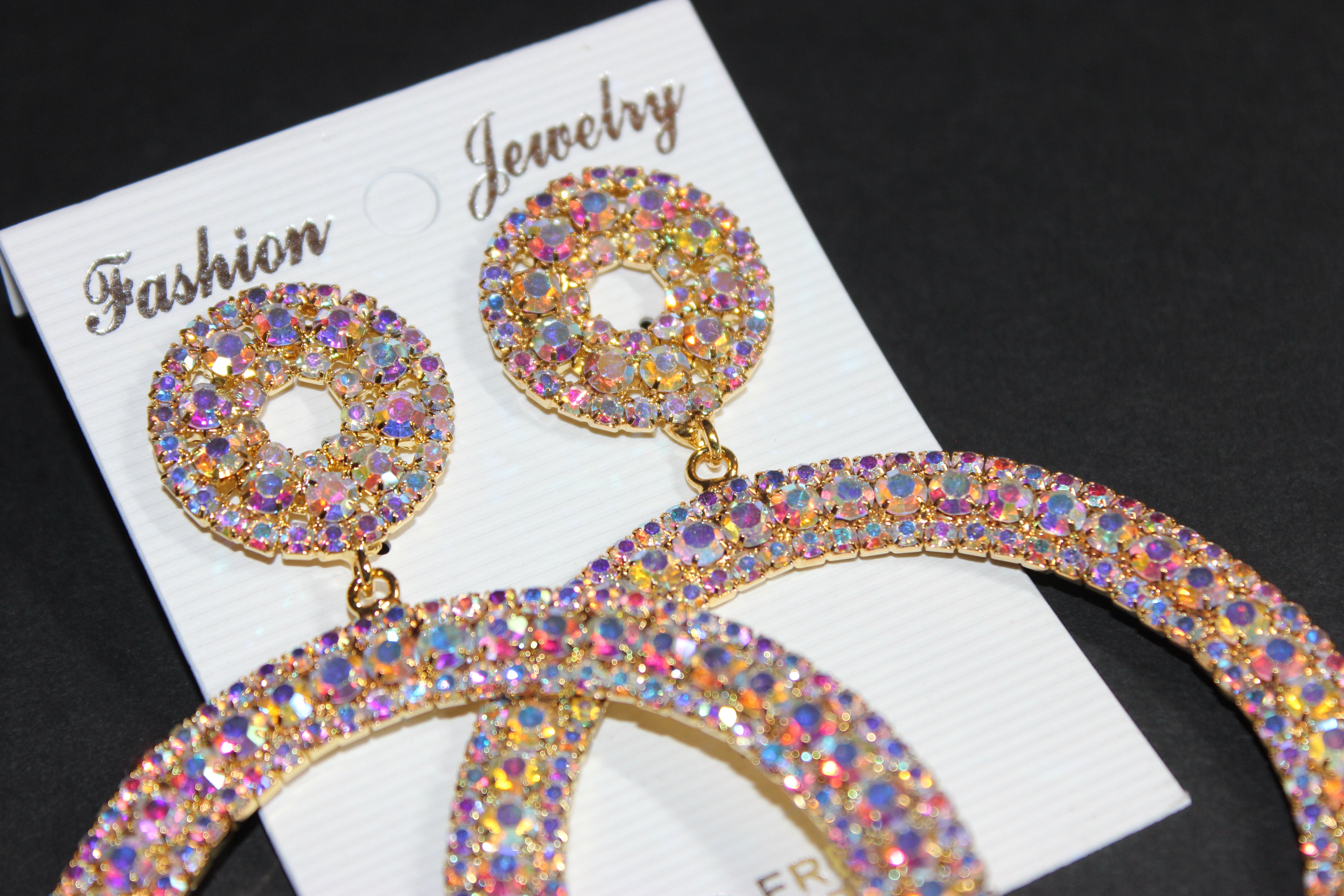 Iridescent Gold Hoop Earrings