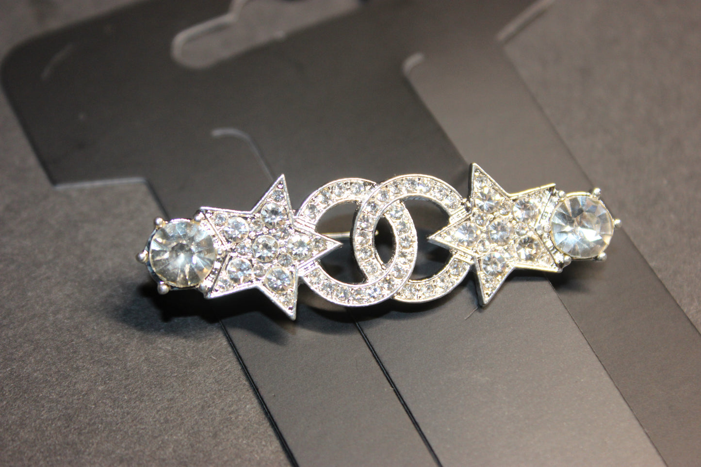 Silver Rhinestone Brooch Pin