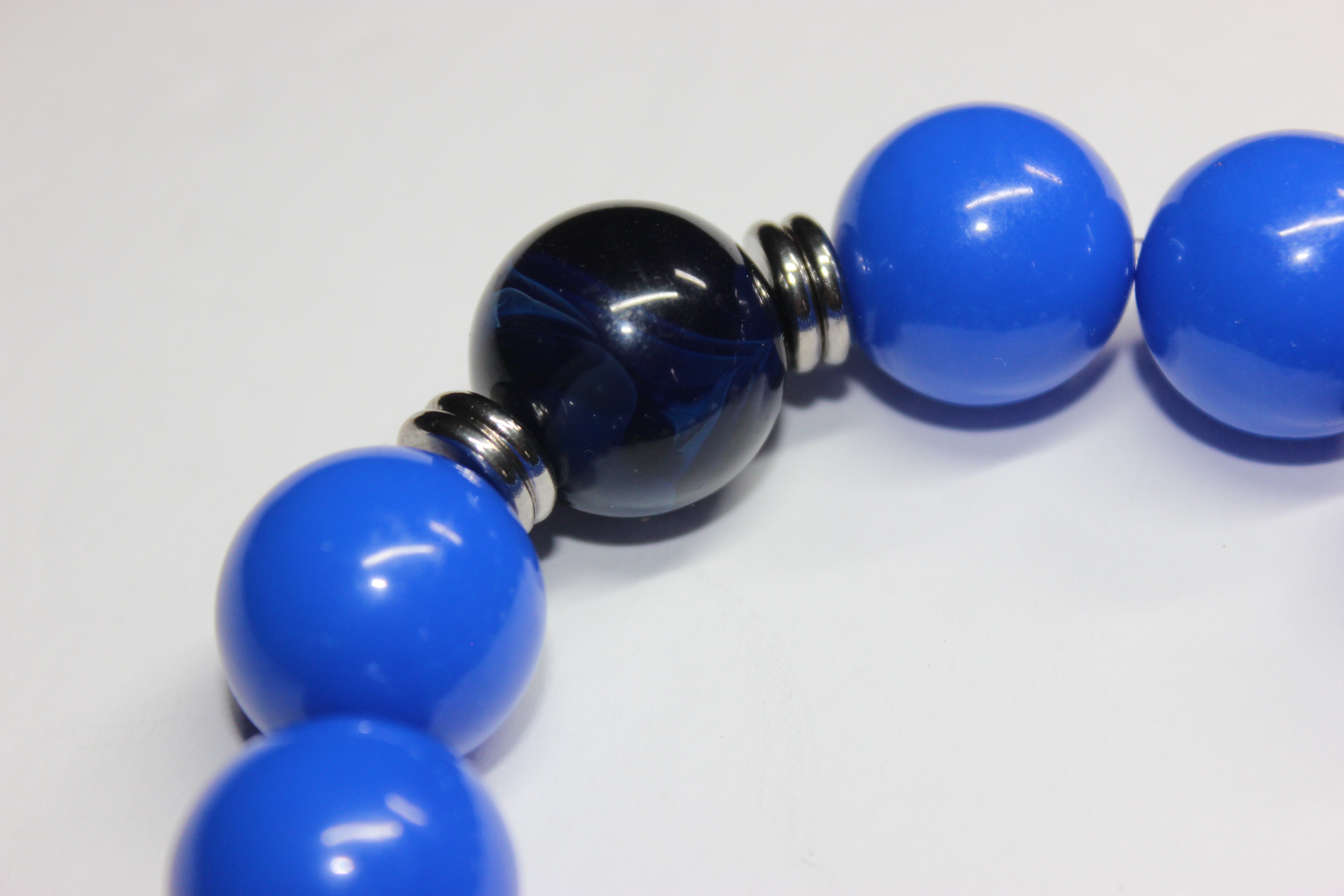 Shades Of Blue Large Beaded Bracelet