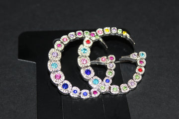Multicolored Silver Brooch Pin