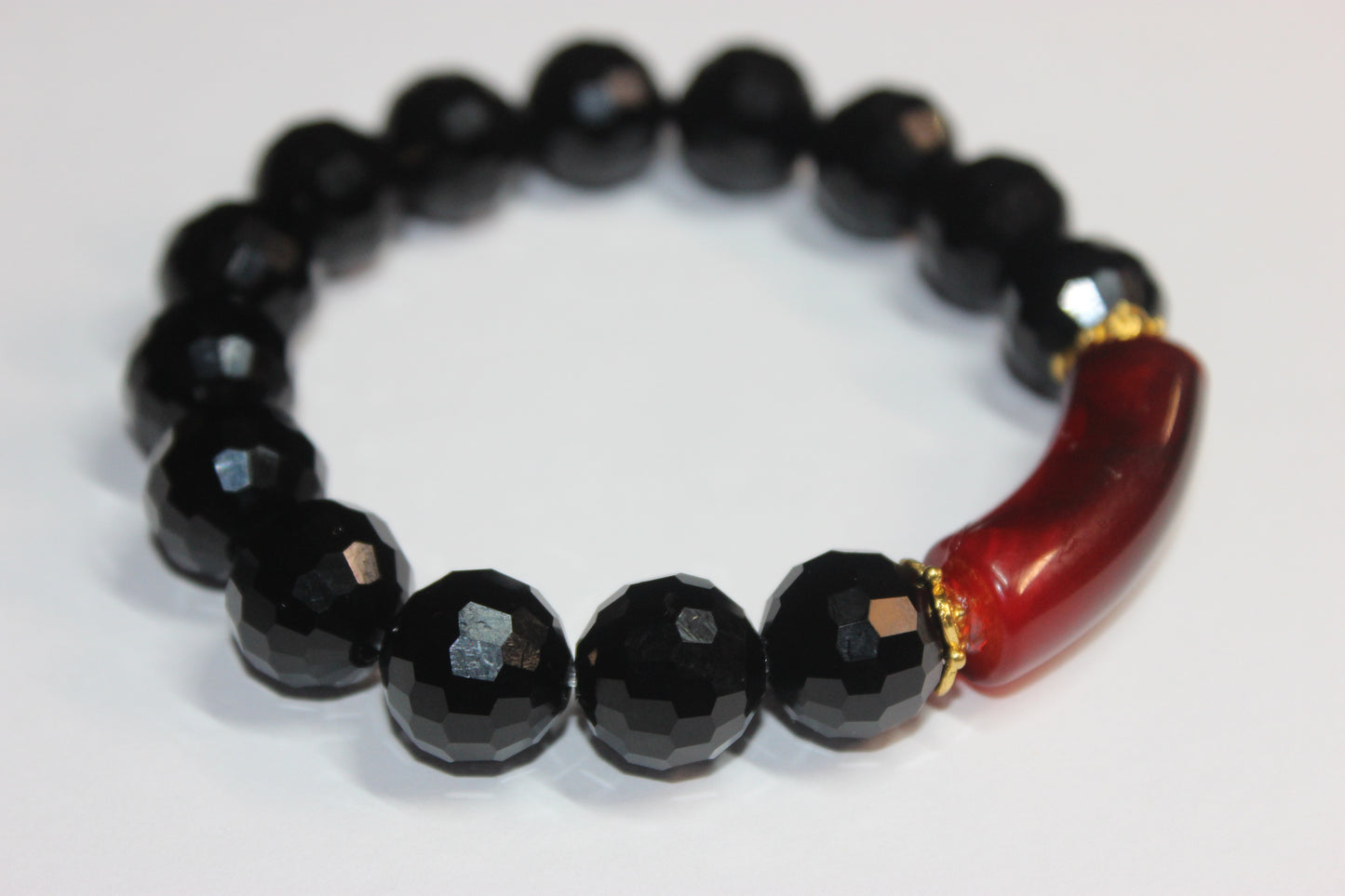 Black/Burgundy/Gold Black Ice Bracelet