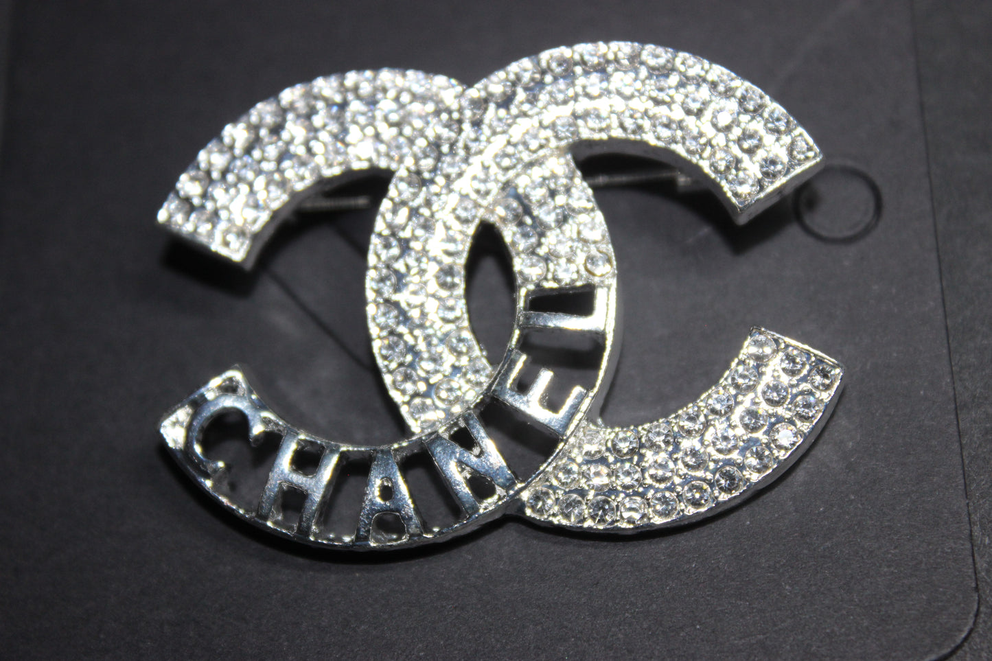 Silver Rhinestone Brooch Pin