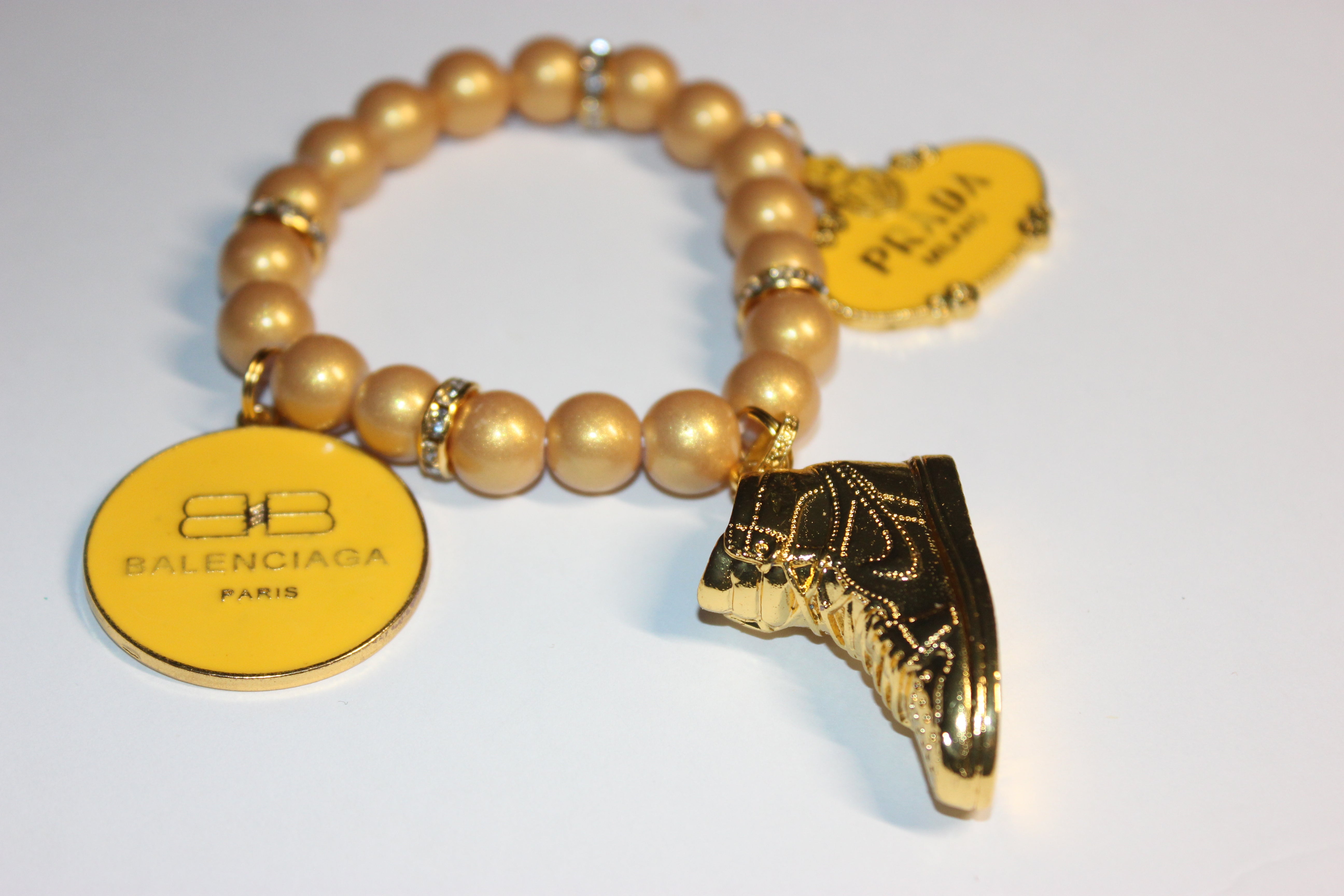 Mustard & Gold Charm Bracelet (1)