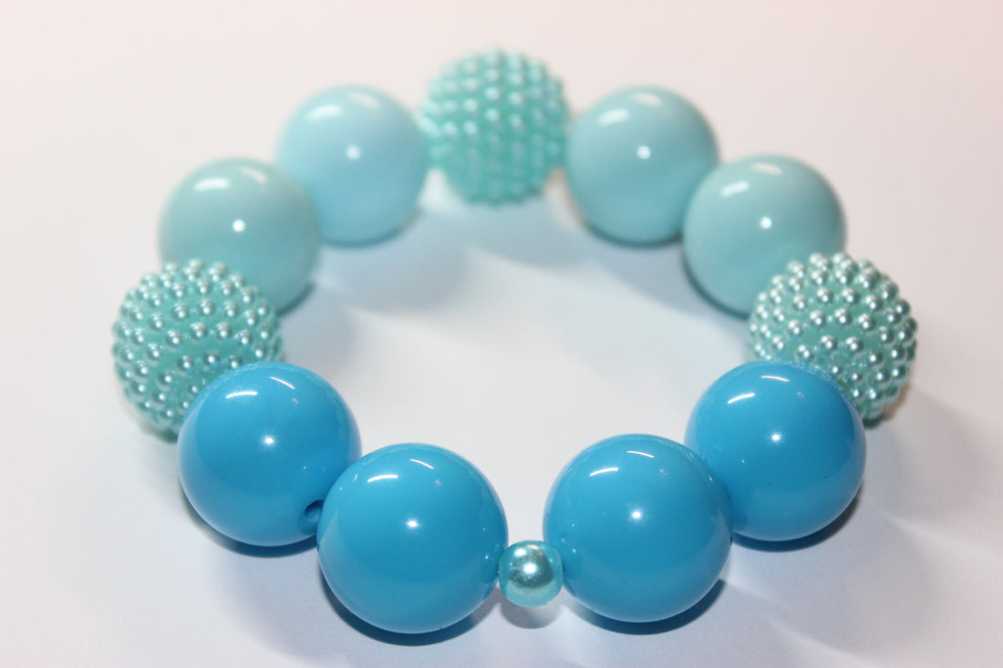 Shades Of Aquamarine Large Beaded Bracelet