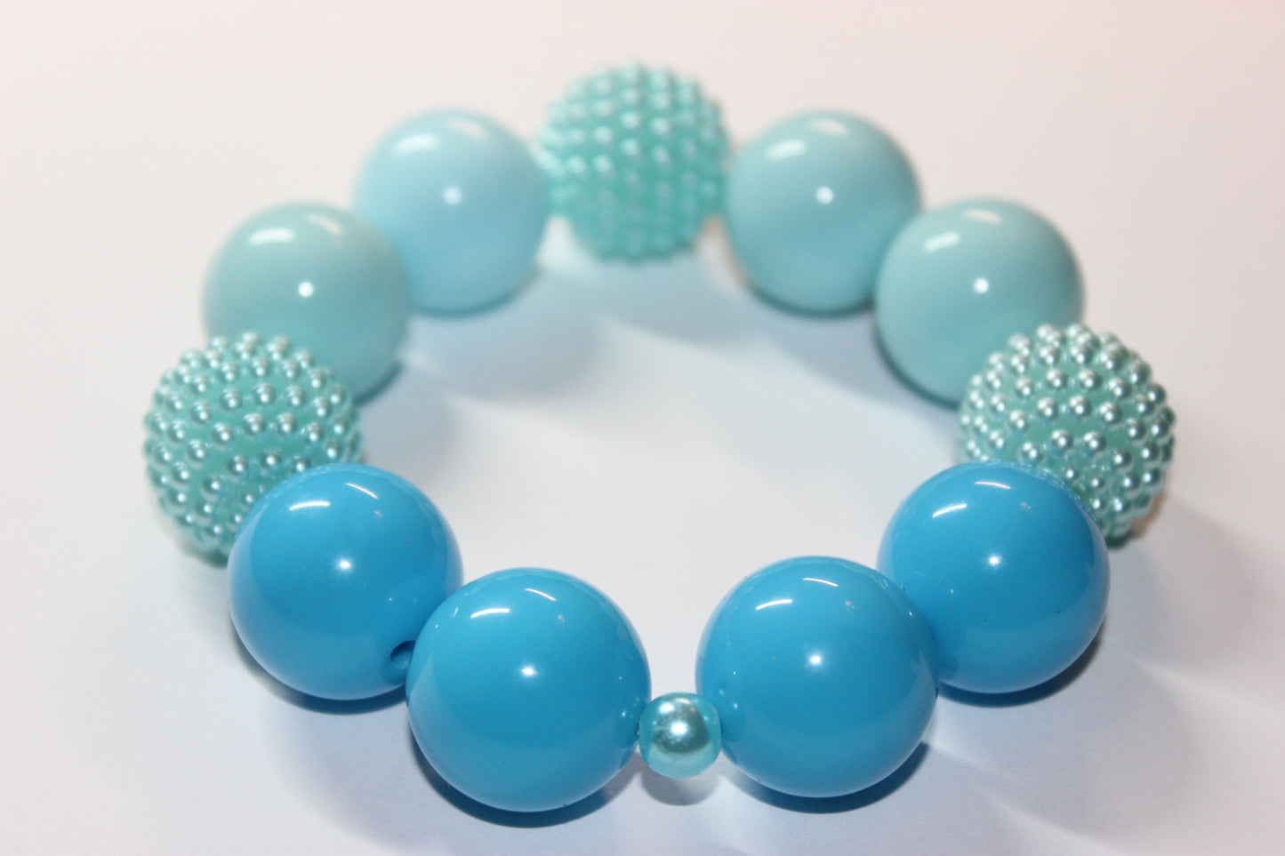 Shades Of Aquamarine Large Beaded Bracelet