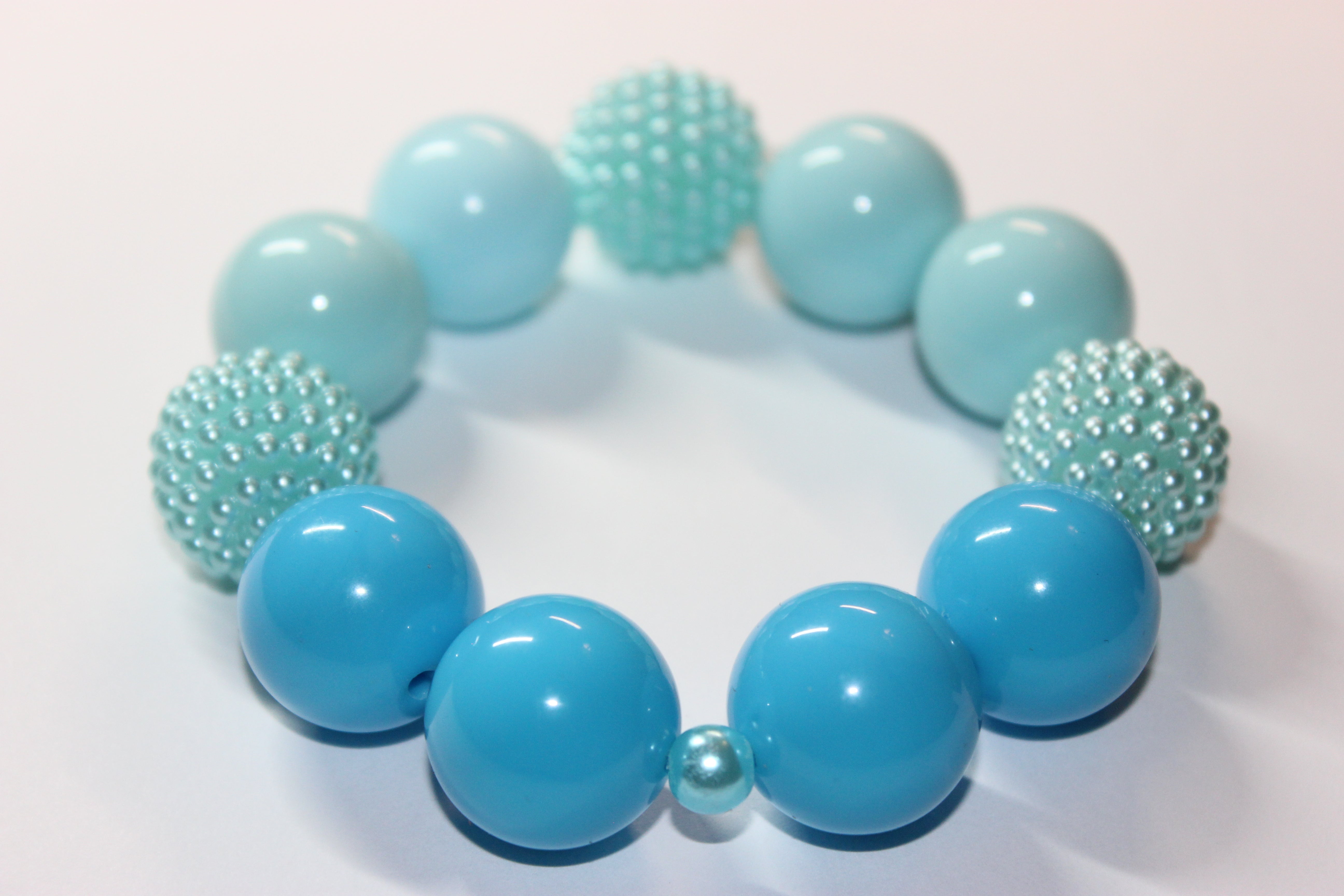 Shades Of Aquamarine Large Beaded Bracelet