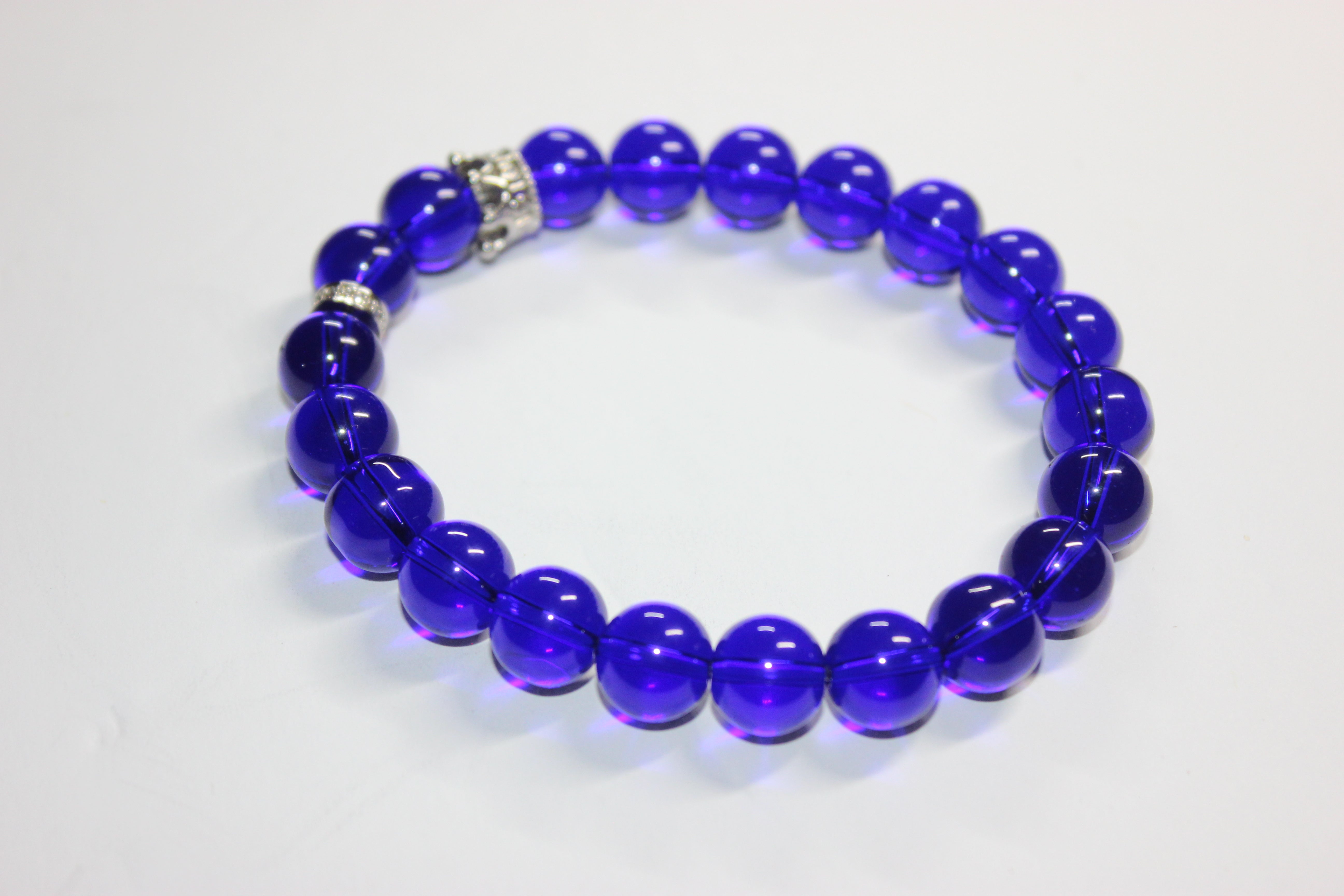 Blue & Silver Beaded Bracelet