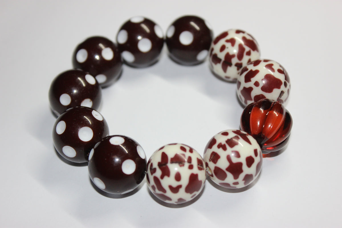 Shades Of Brown Large Beaded Bracelet