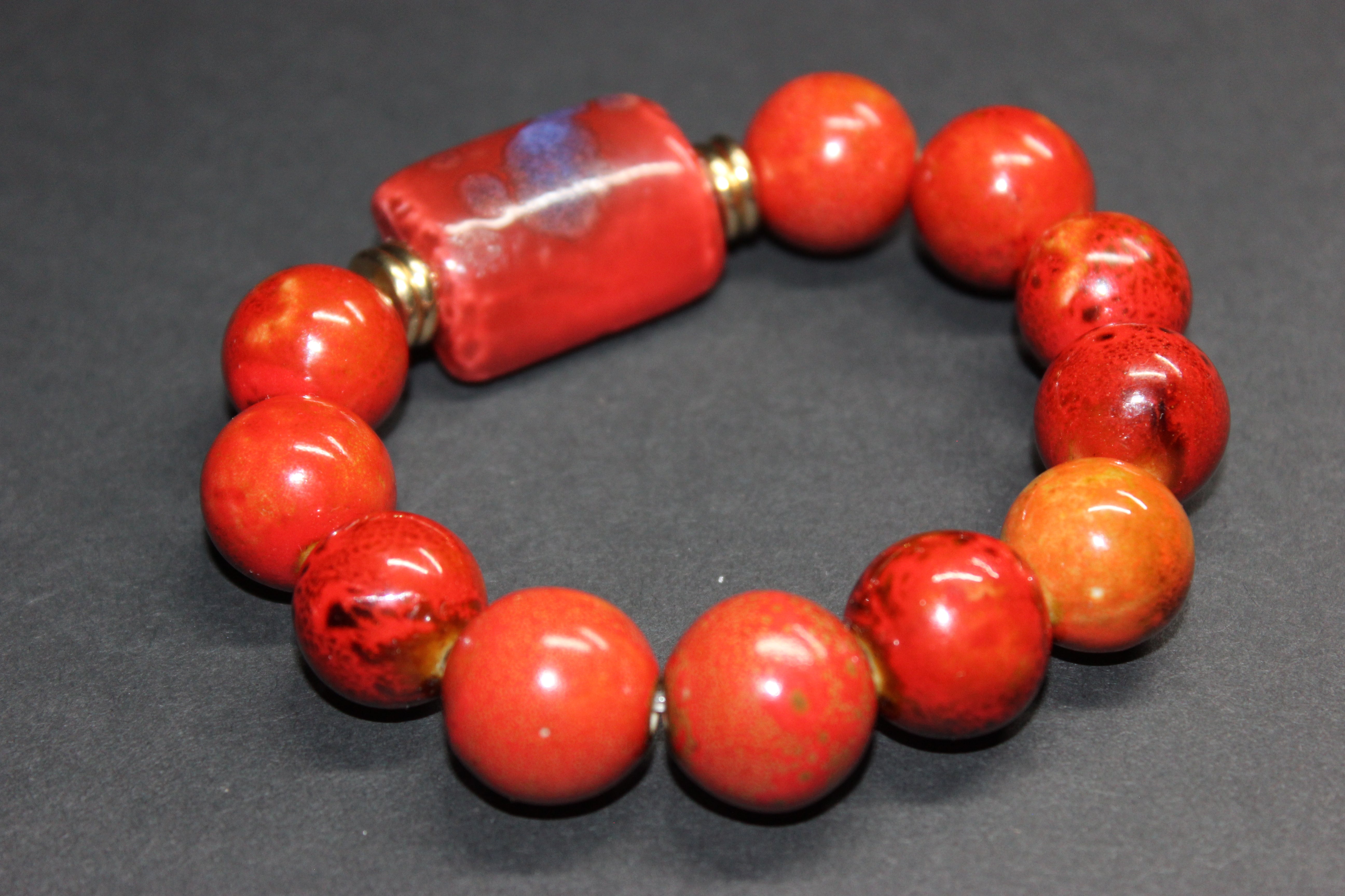 Shades Of Orange Gold & Blue Swiss Collection Bracelet