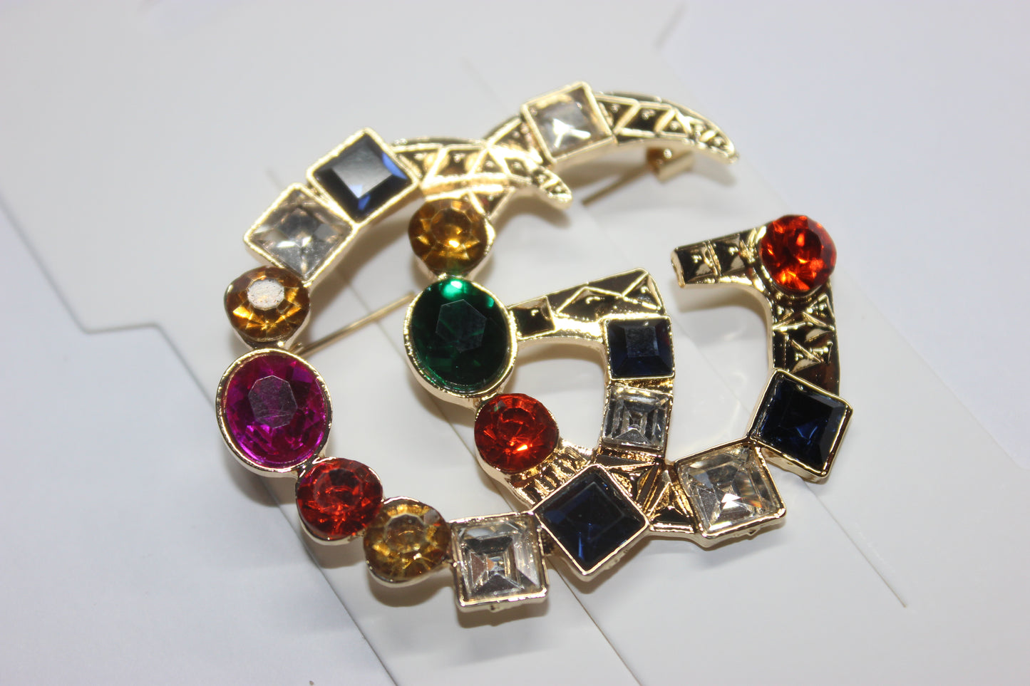 Gold Multicolored Brooch Pin