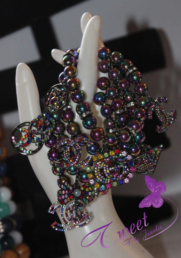 4 Piece Multicolored Charm Bracelet Set