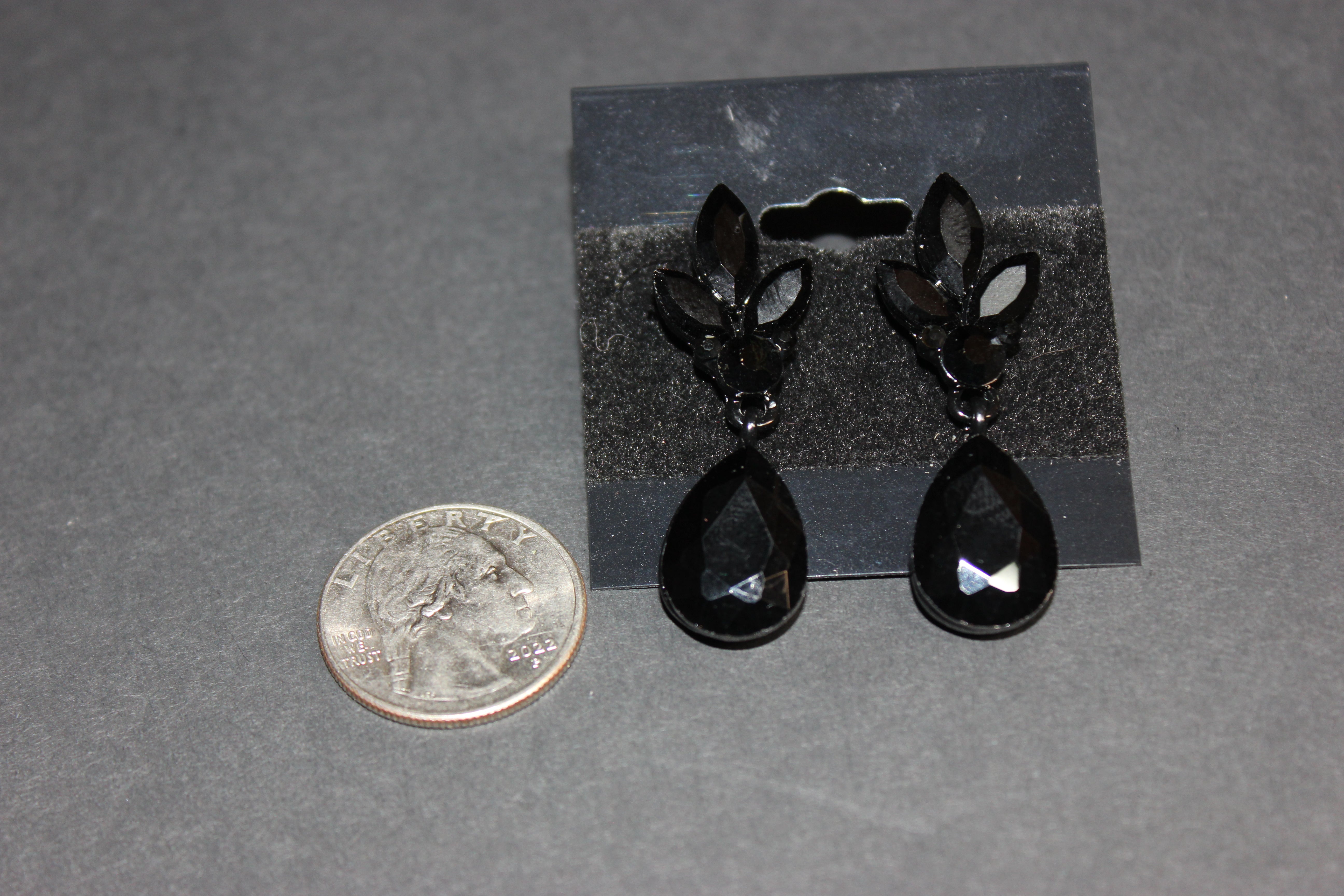 Black On Black Drop Earrings