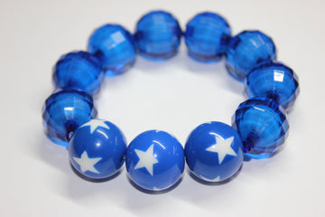 Blue & White Large Beaded Bracelet