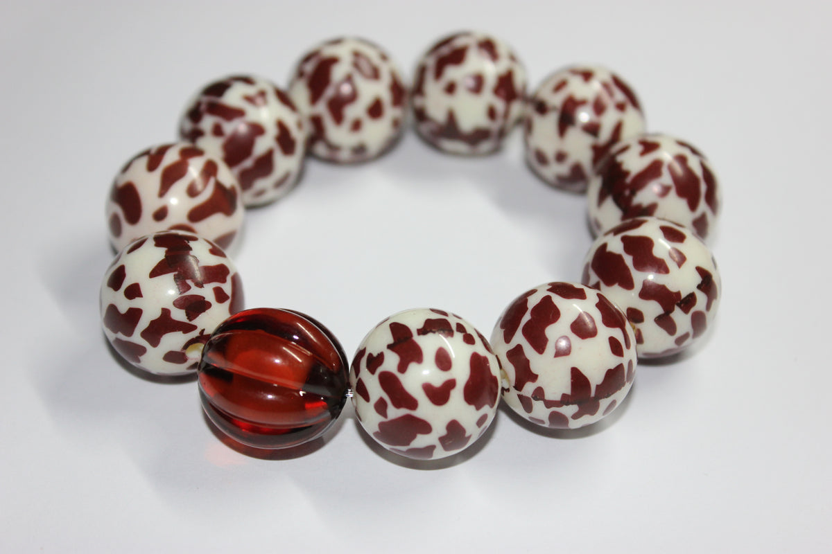 Shades Of Beige & Brown Large Beaded Bracelet