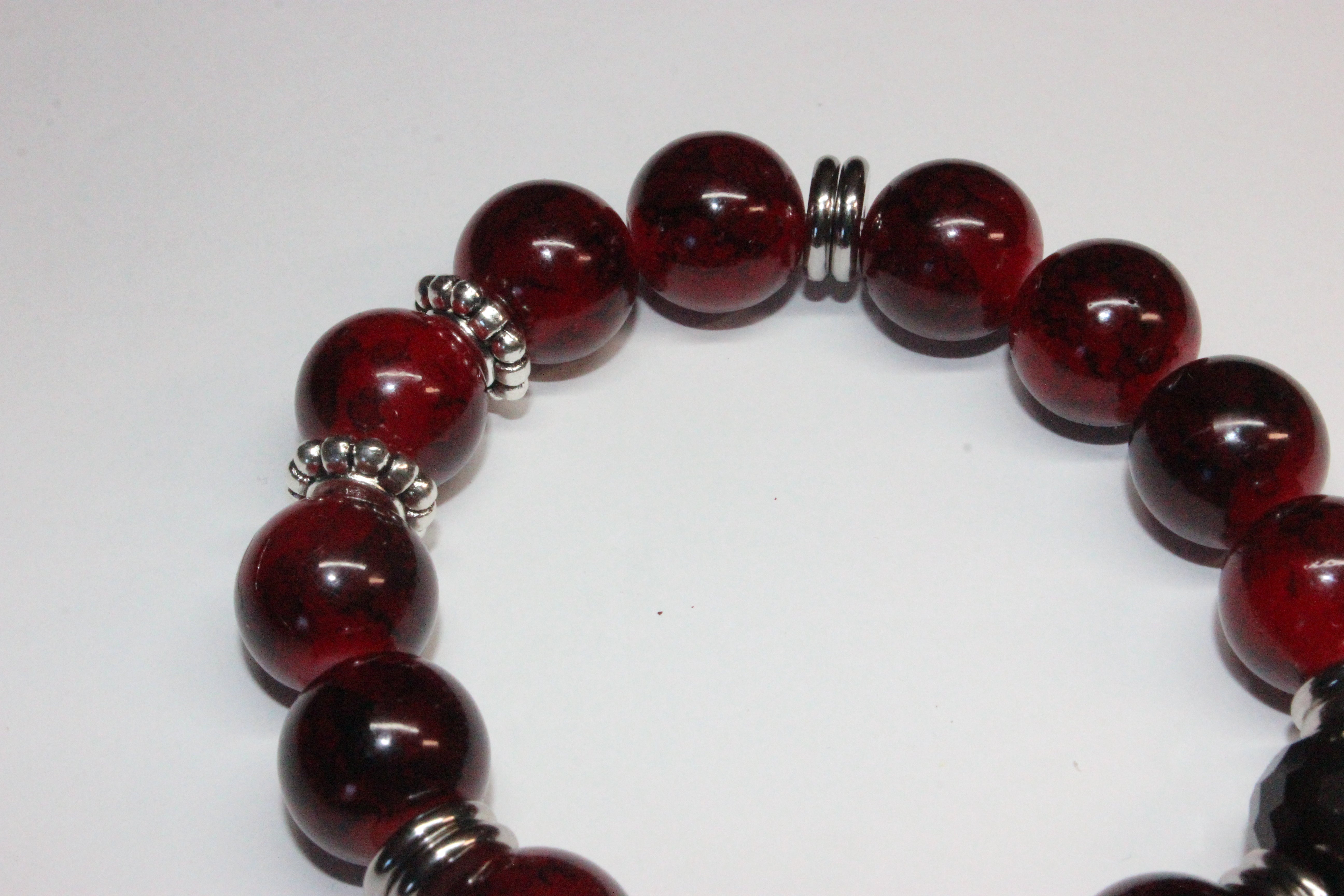 Red & Black Beaded Bracelet