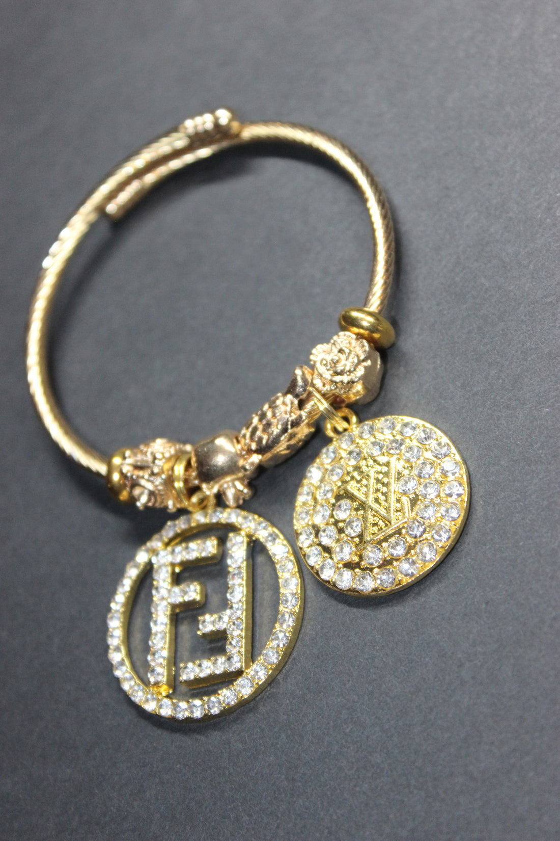 Gold Charm Bangle
