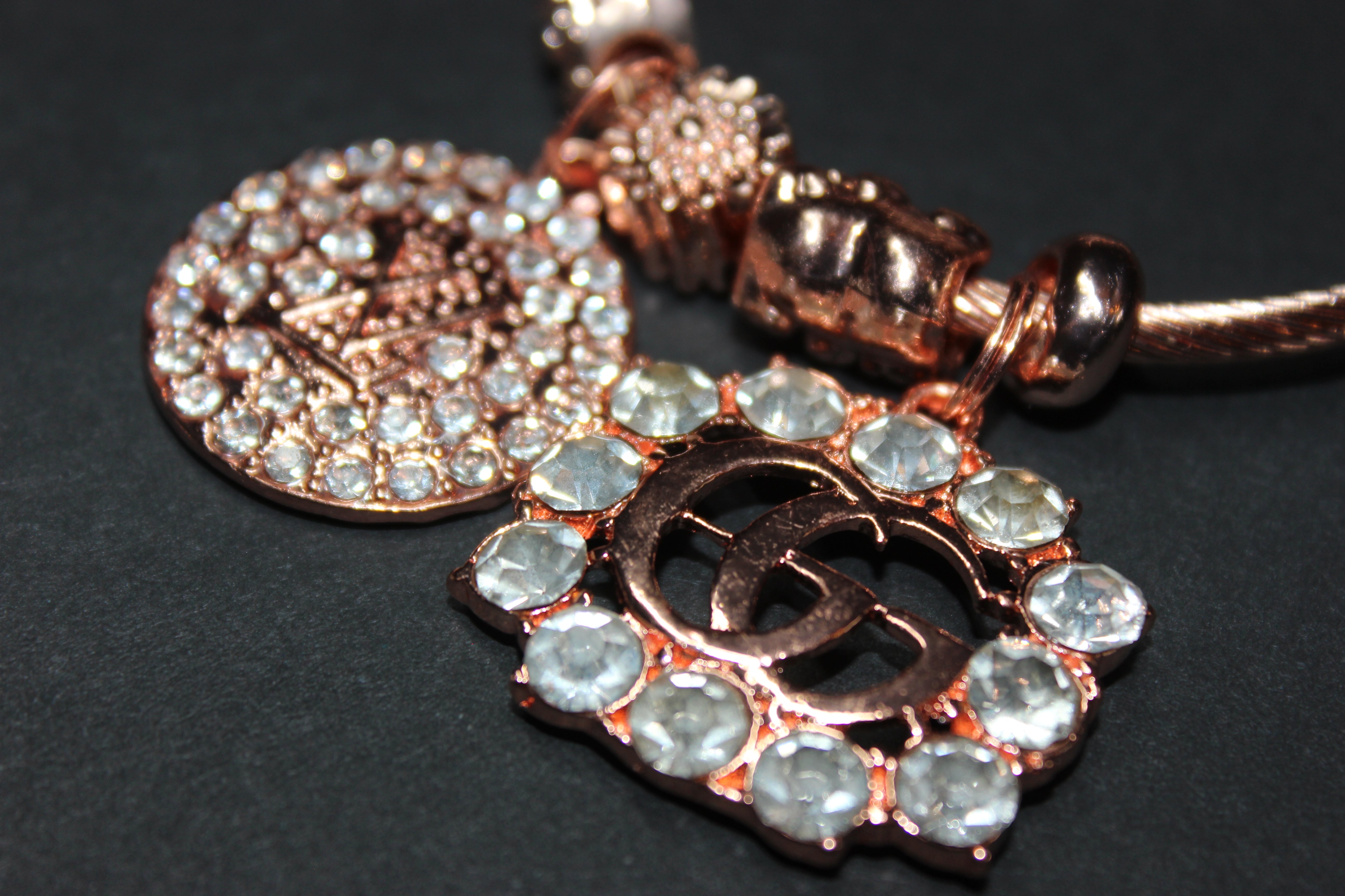 Rose Gold Charm Bangle