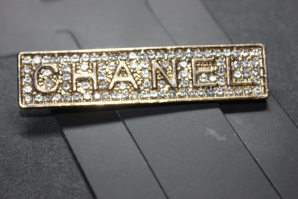 Gold Rhinestone Brooch Pin