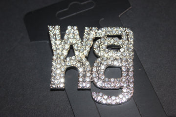 Silver Rhinestone Brooch Pin