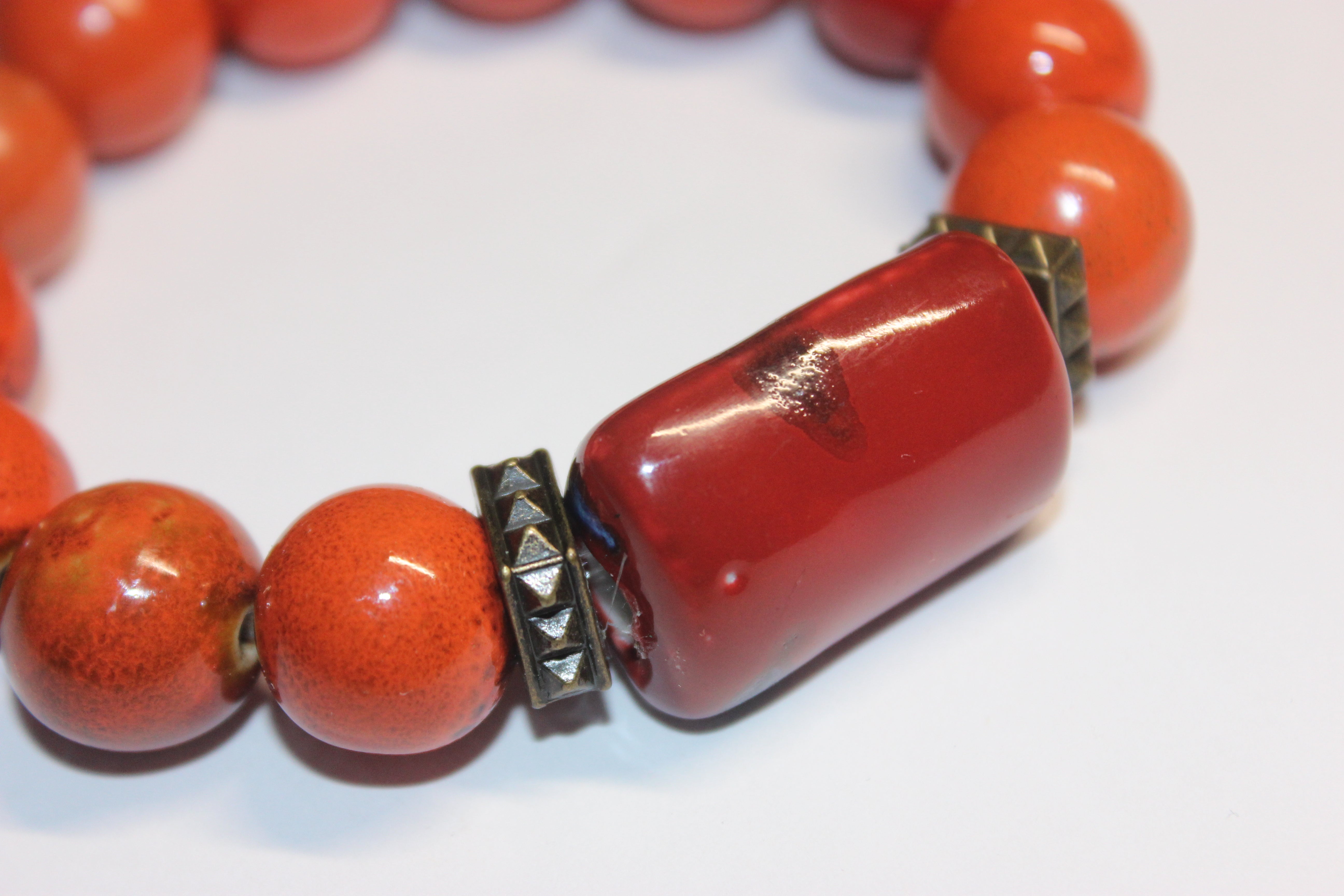 Shades Of Orange Gemstone Bracelet