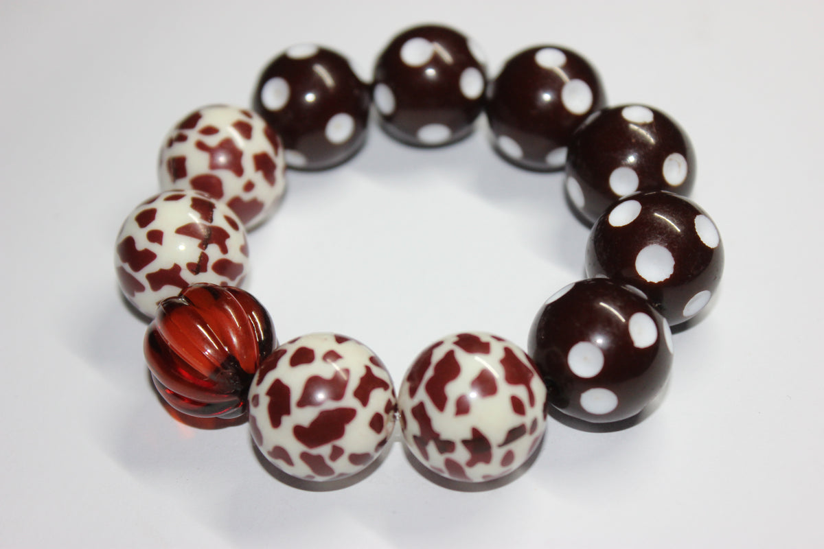 Shades Of Brown Large Beaded Bracelet