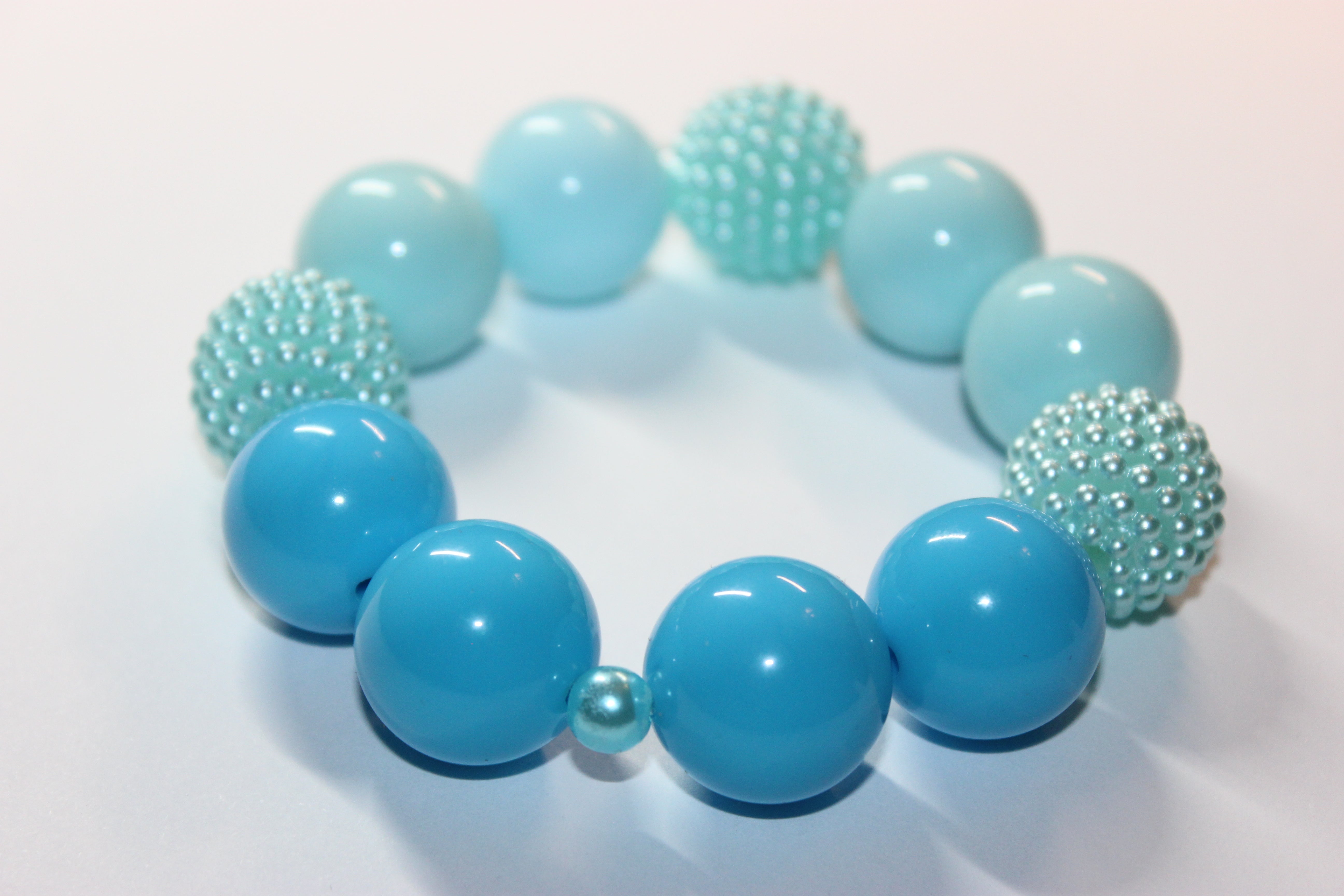 Shades Of Aquamarine Large Beaded Bracelet
