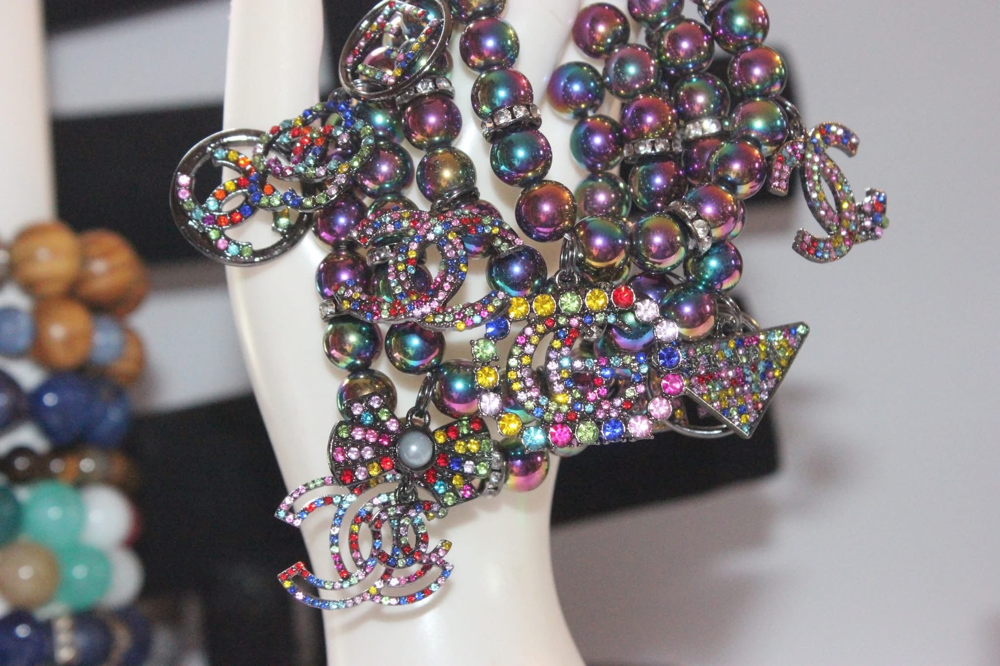 4 Piece Multicolored Charm Bracelet Set